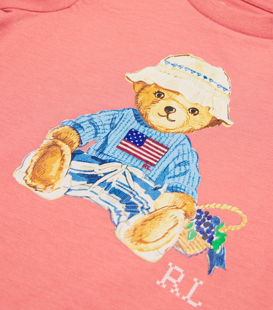 Cotton Polo Bear Bodysuit (3-24 months) PINK Image 3