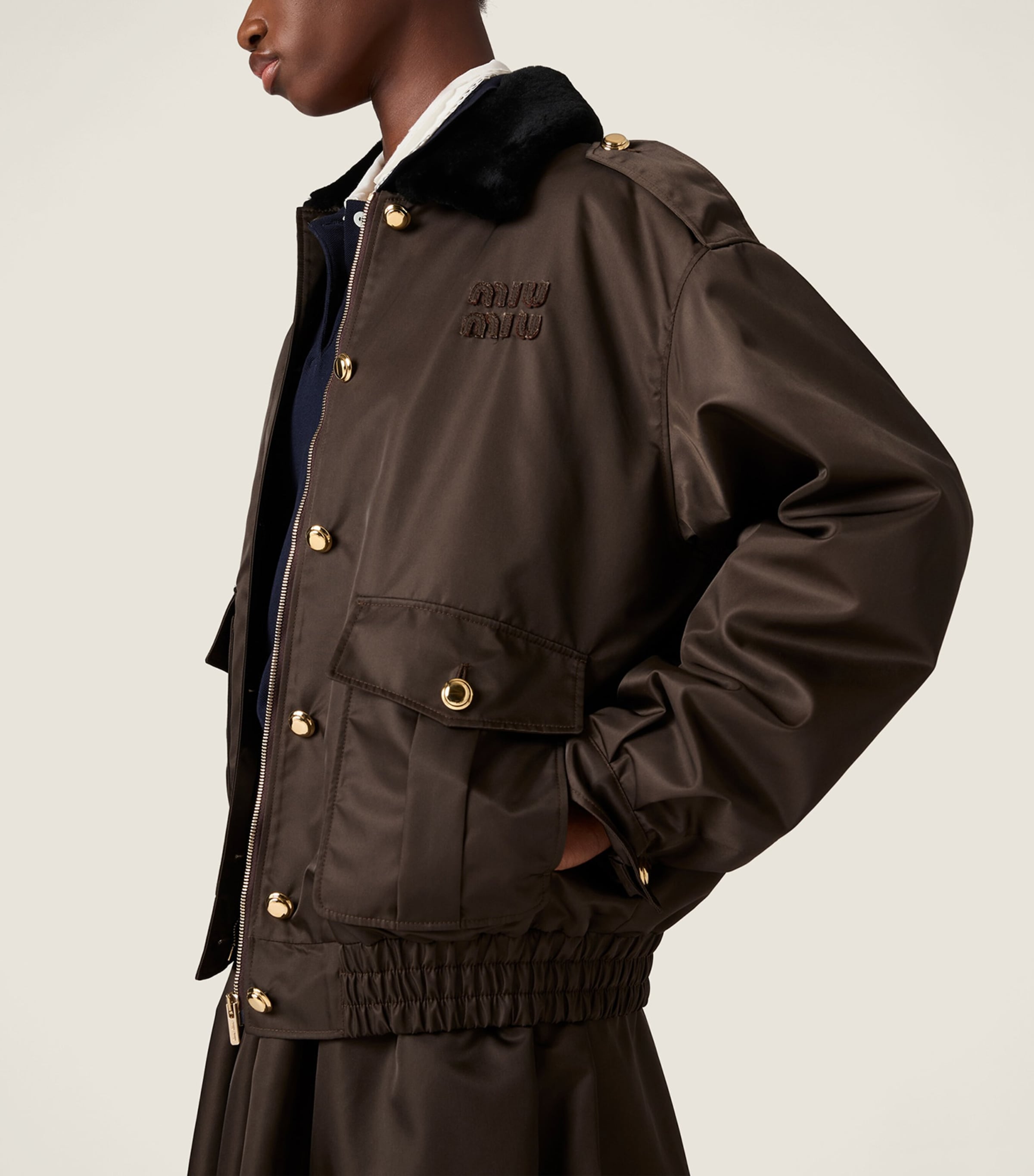 Miu Miu Womens Technical Gazar Bomber Jacket Image 4