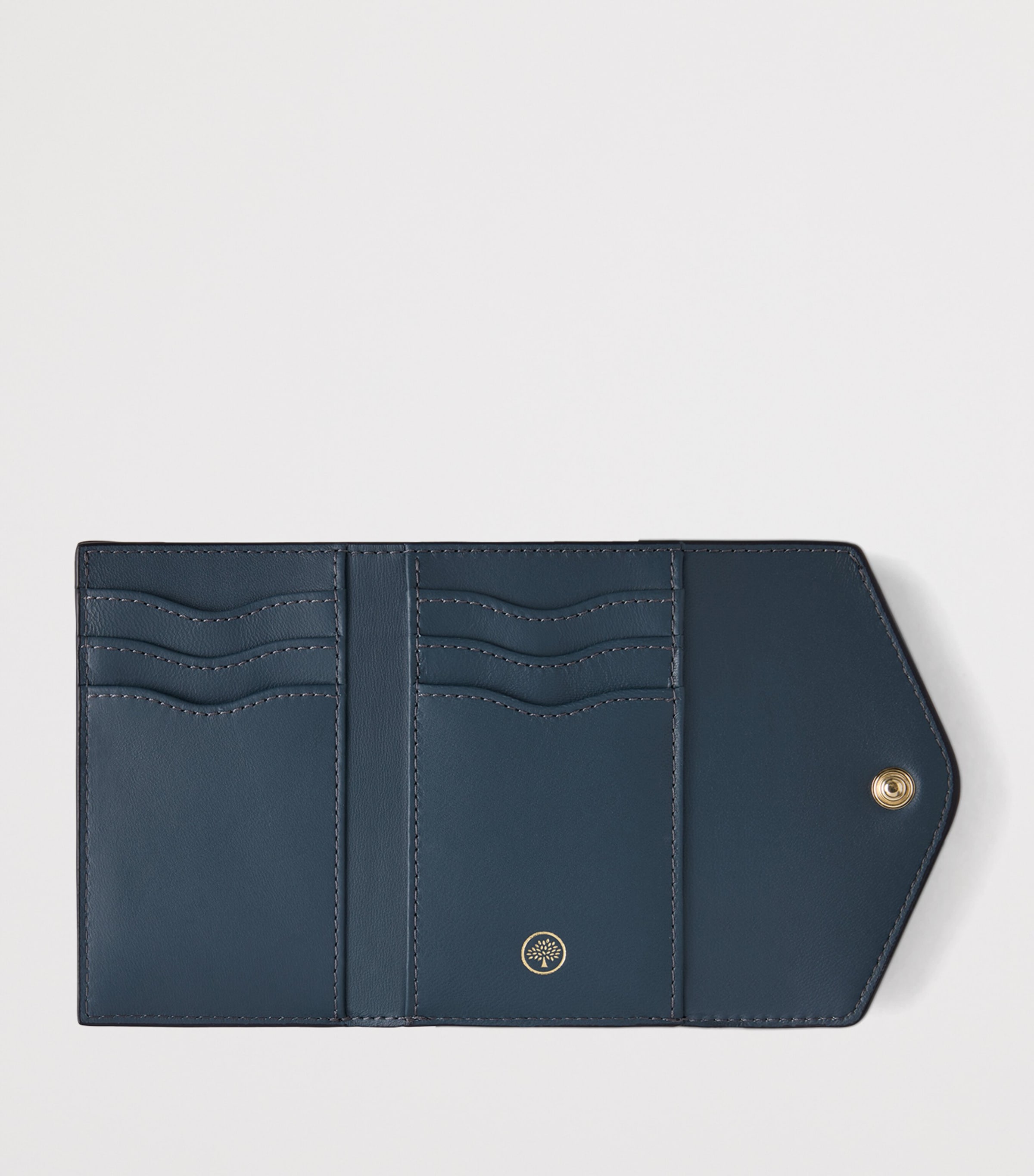 Leather Folded Multi-Card Wallet STORMY BLUE Image 3