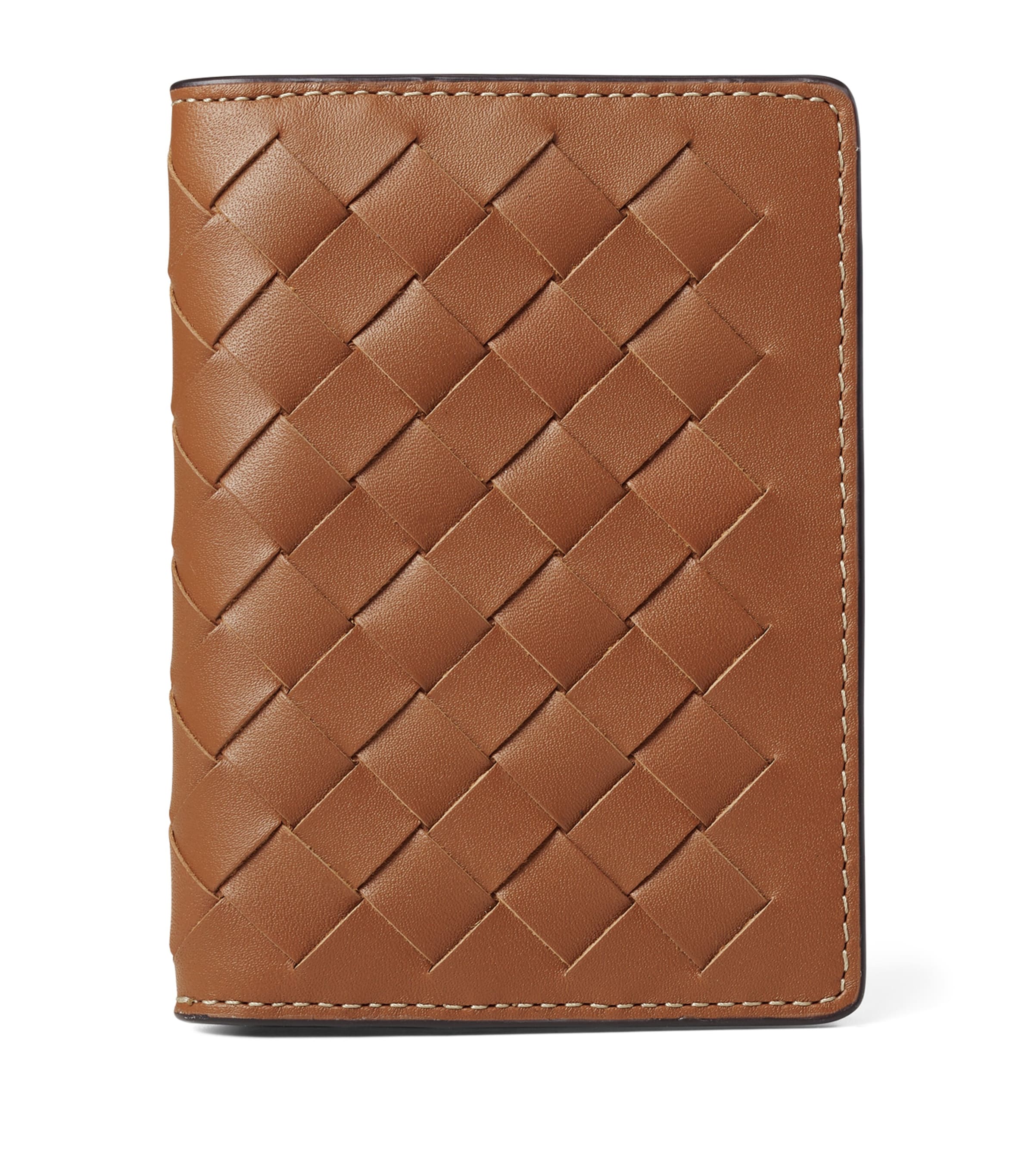 Aspinal Of London Woven Leather Card Case In Brown