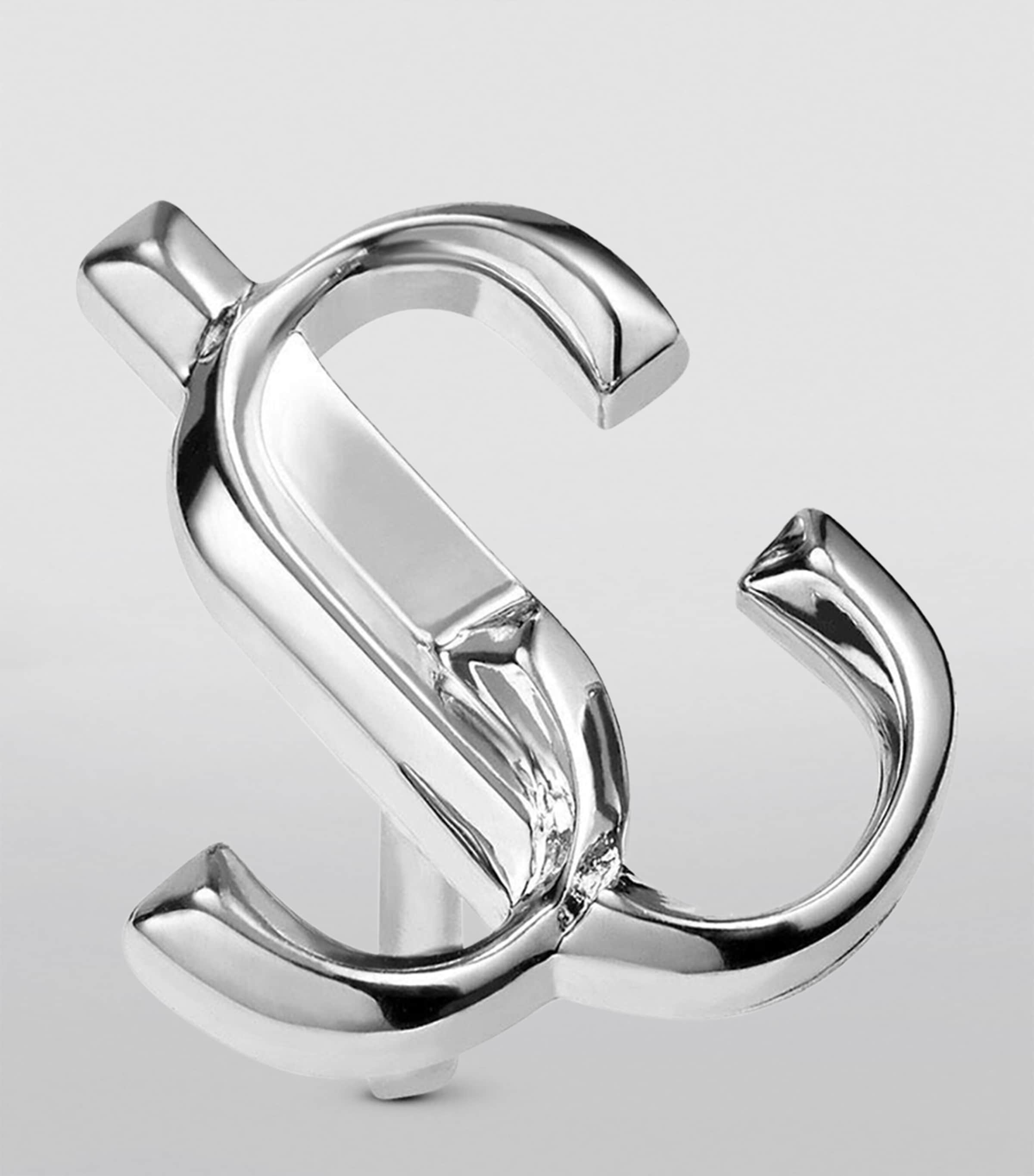 Jimmy Choo Monogram Stud Earrings Silver Image 5