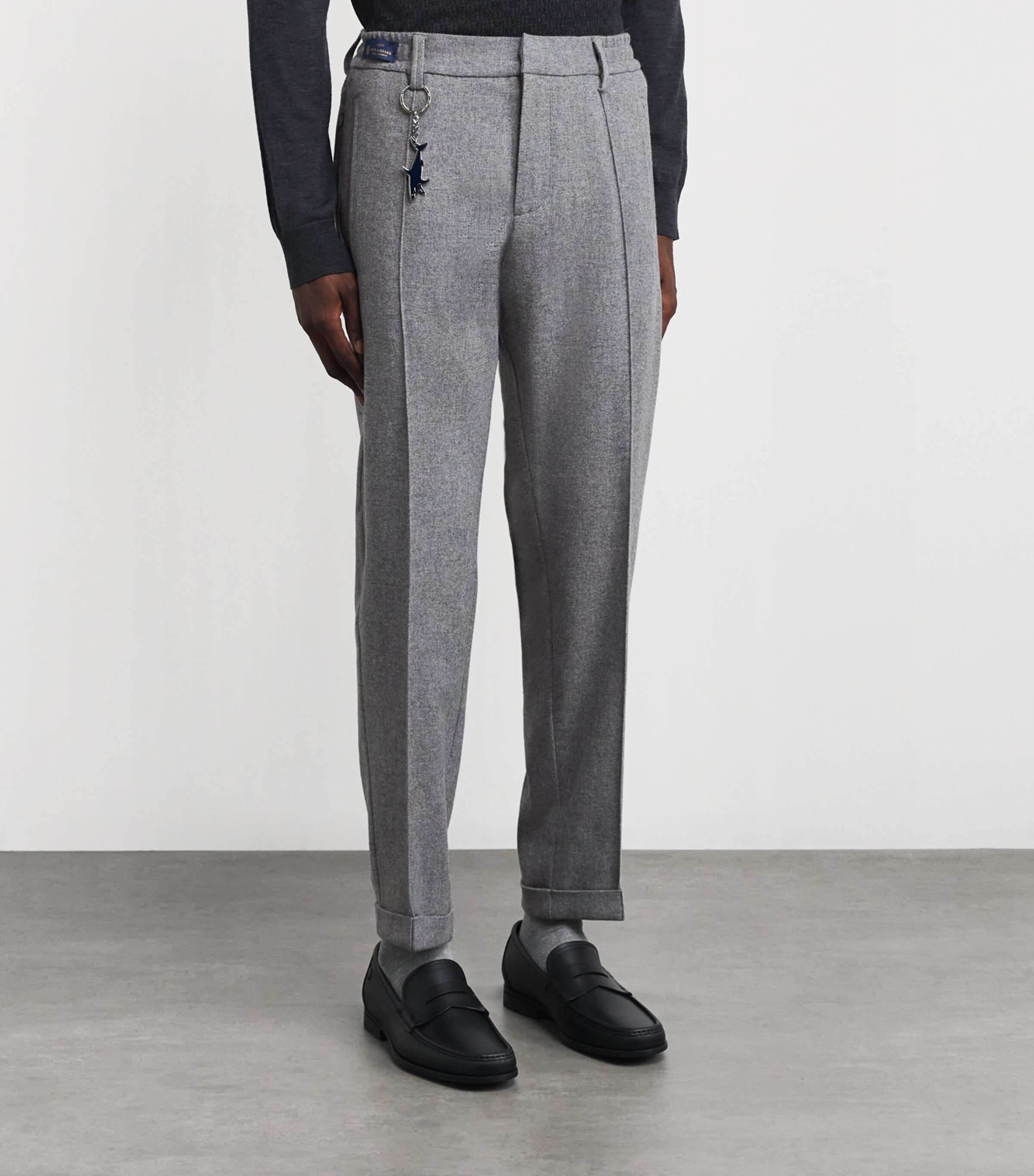 Wool-Cashmere Drawstring Chinos 67 GREY Image 3