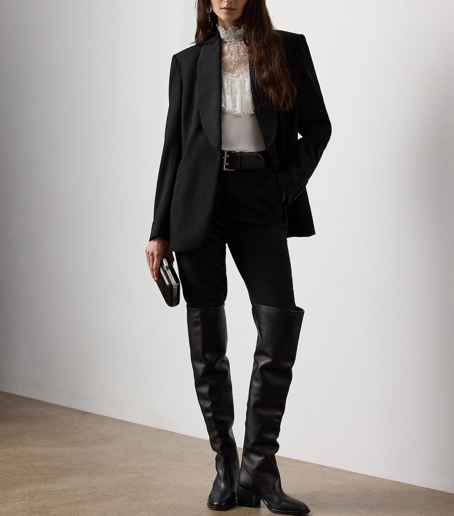 Wool Grain de Poudre Tuxedo Jacket BLACK Image 2