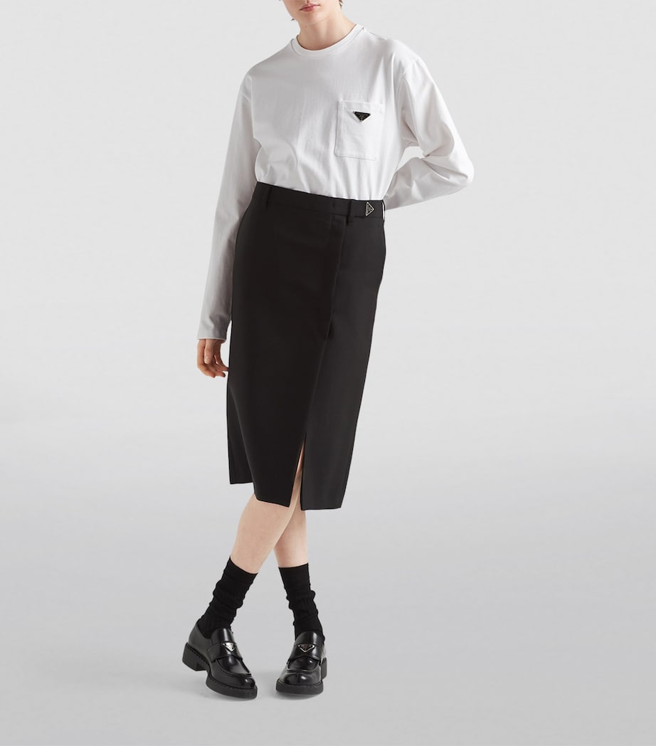 Prada Womens Triangle Long-Sleeve T-Shirt Image 2