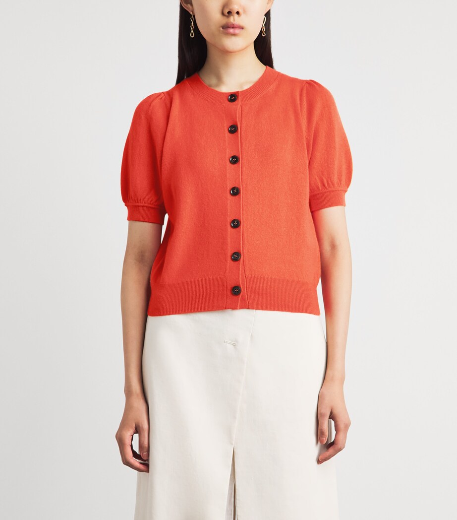 ME+EM Womens Cashmere Cardigan Nectarine Orange Image 4