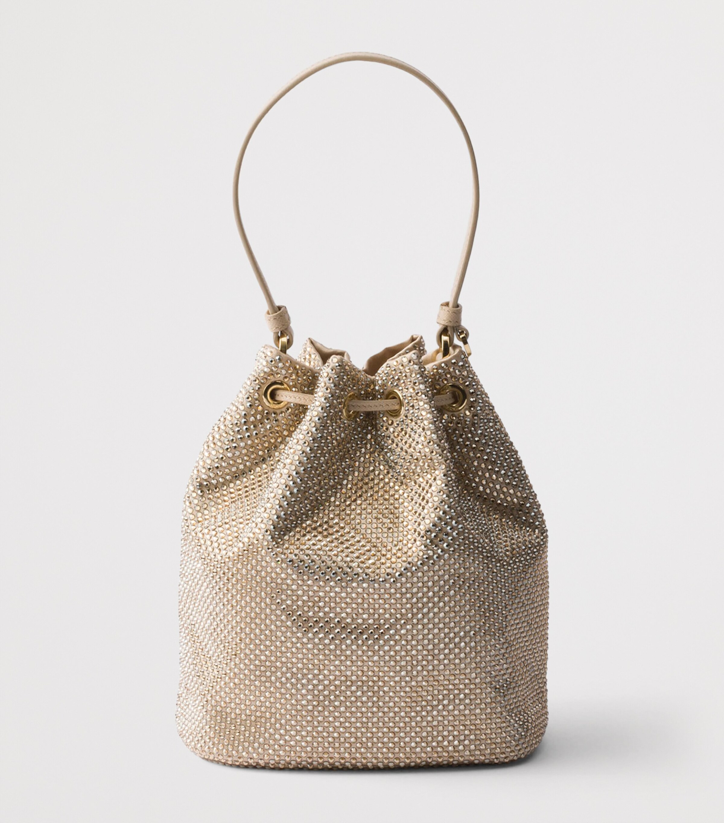 Prada Mini Satin Crystal-Studded Pouch Image 3