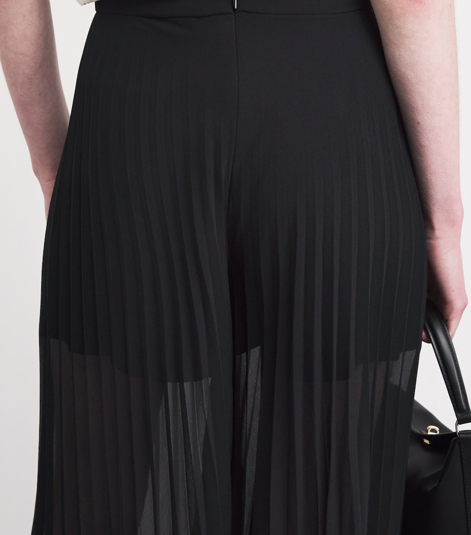 Sandro Paris Womens Organza Pleated Trousers Black Image 3