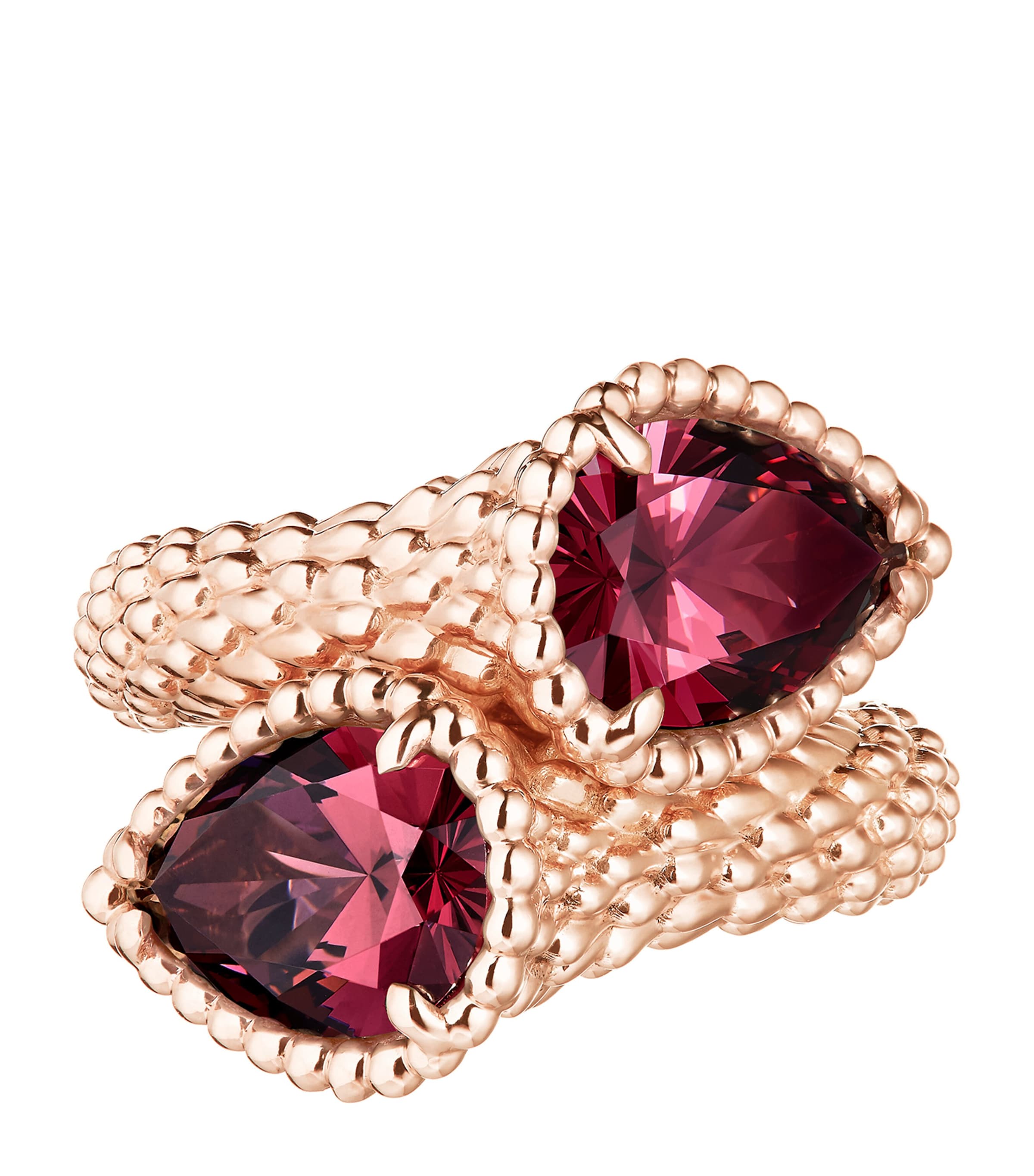 Small Rose Gold and Garnet Serpent Bohème Two-Stone Motif Ring NO COLOUR Image 3