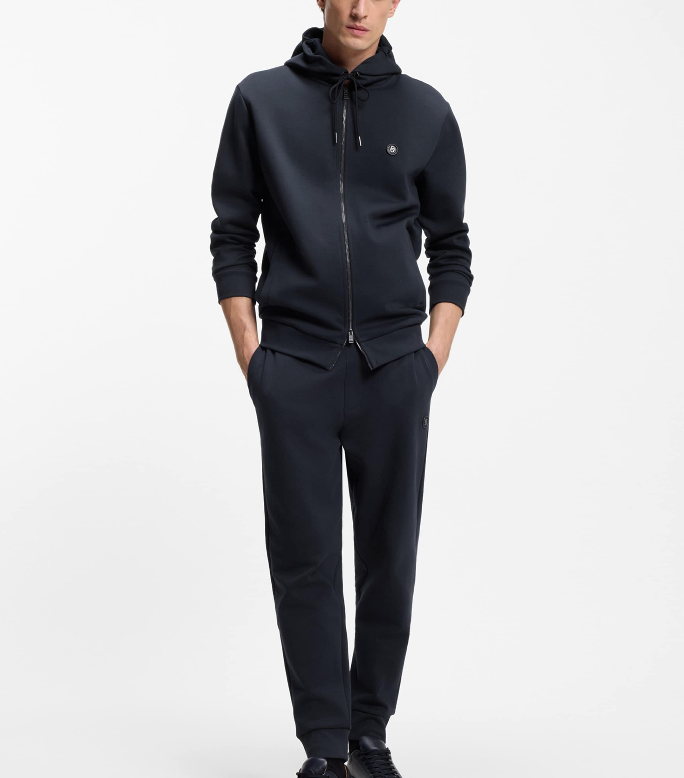 BOSS Mens Cotton-Blend Hoodie Image 4