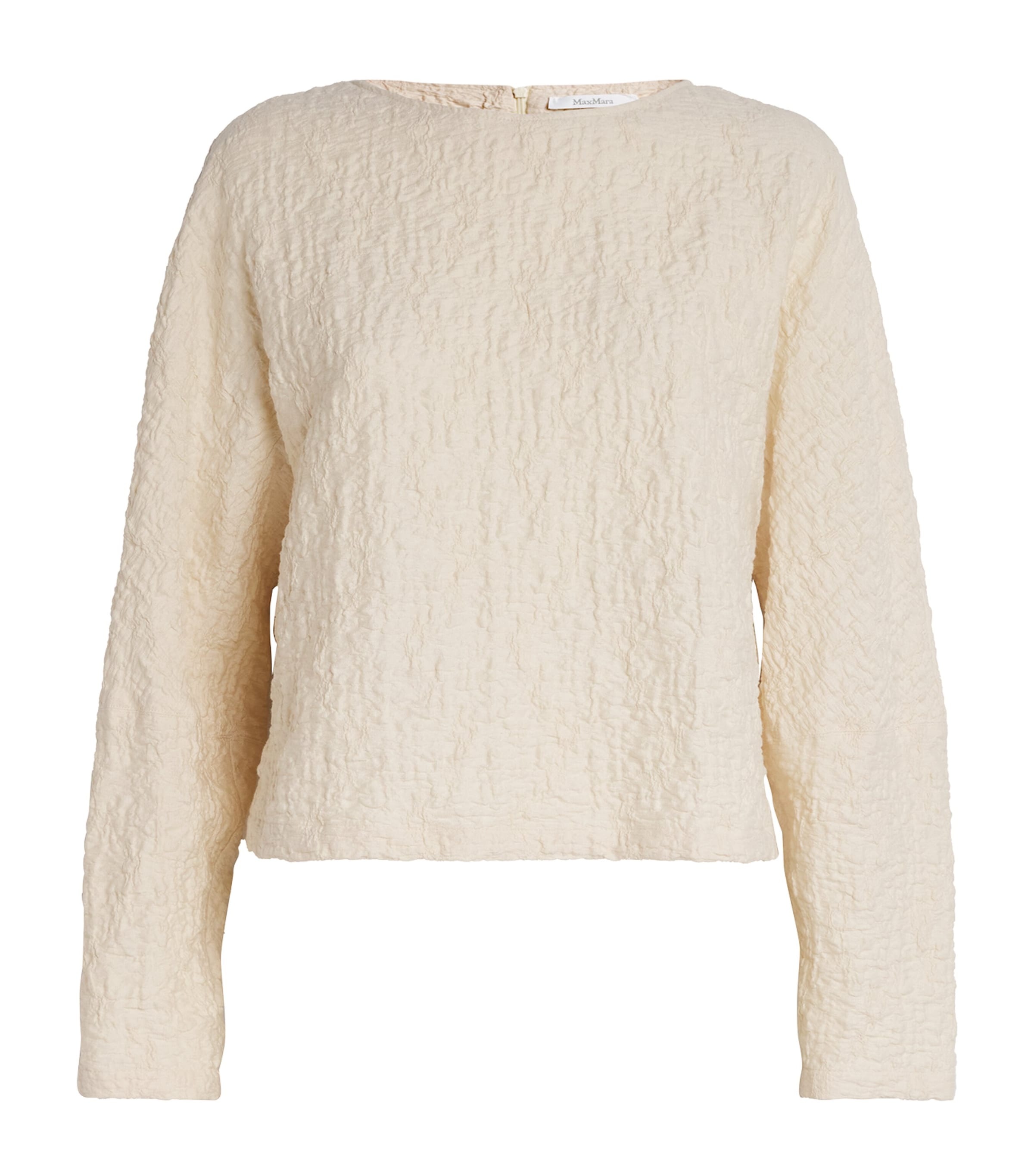 Max Mara Jersey Textured Blouse In Neutral