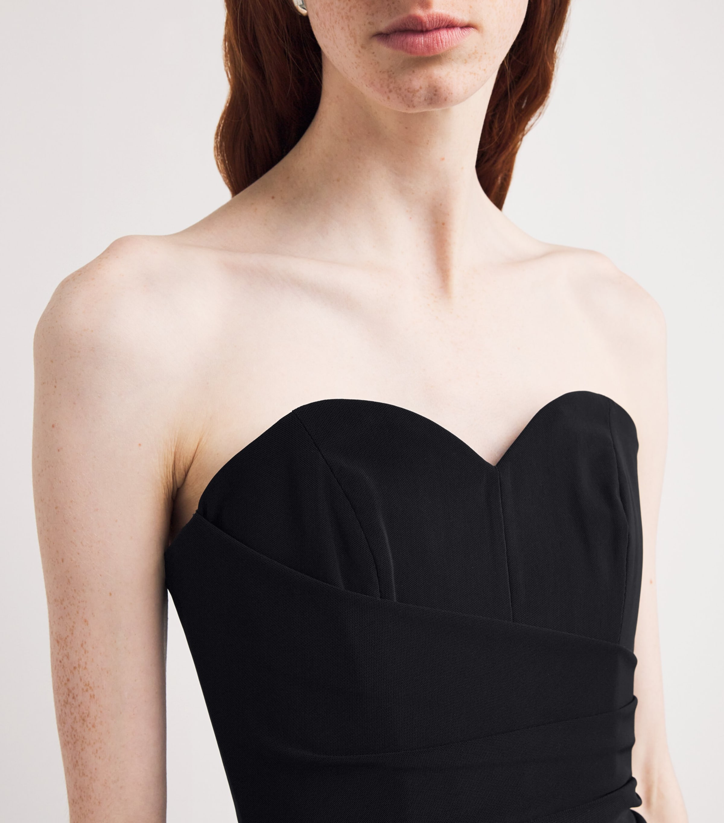 Alex Perry Womens Stretch-Mesh Strapless Mini Dress Black Image 4