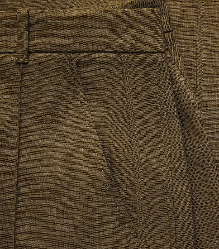 ME+EM Womens Forever Wide-Leg Trousers Olive Green Image 6
