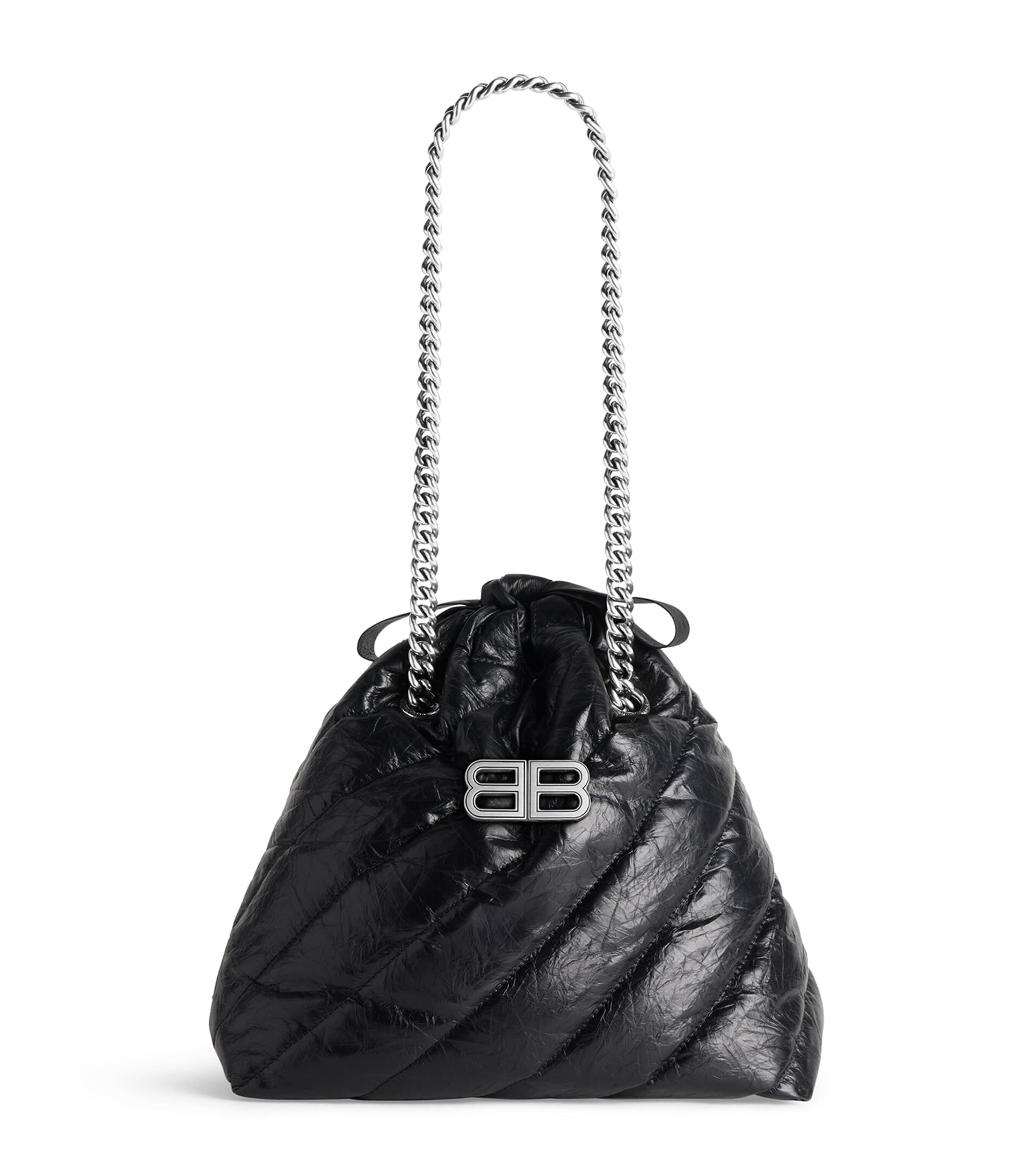 Balenciaga Extra Smalll Crush Tote Bag In Black