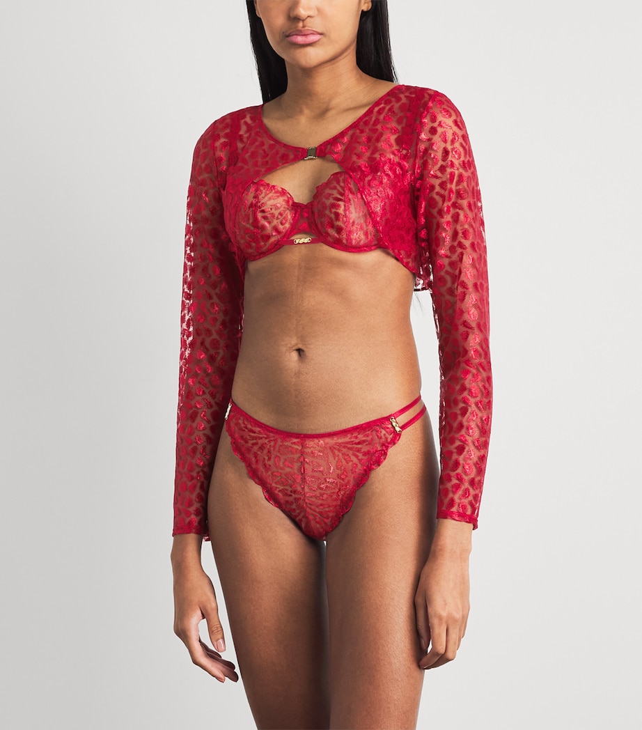Aubade Womens Crazy In Love Bolero Top Red Delight Image 2