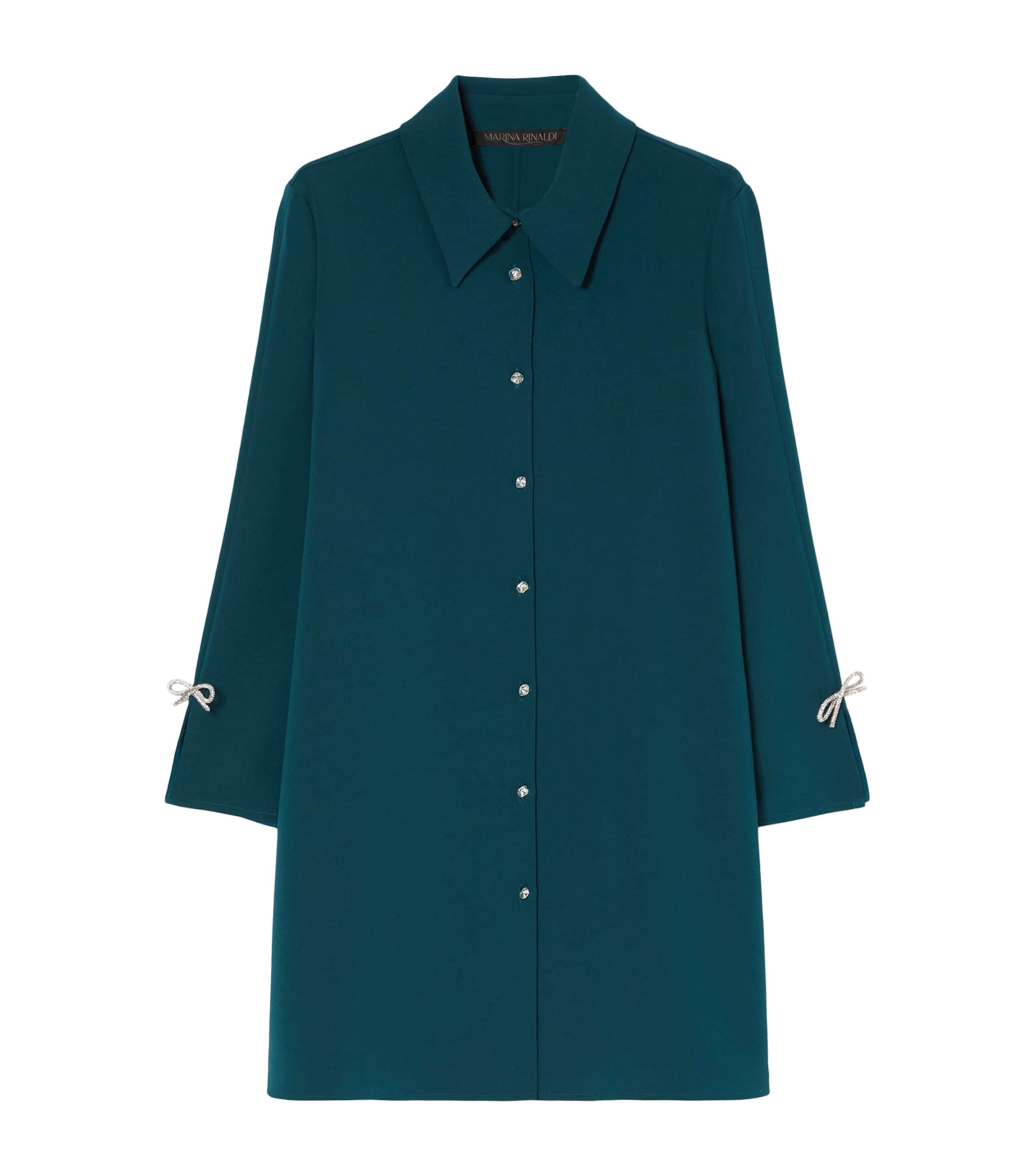 Marina Rinaldi Embellished Biagio Shirt Jacket In Green