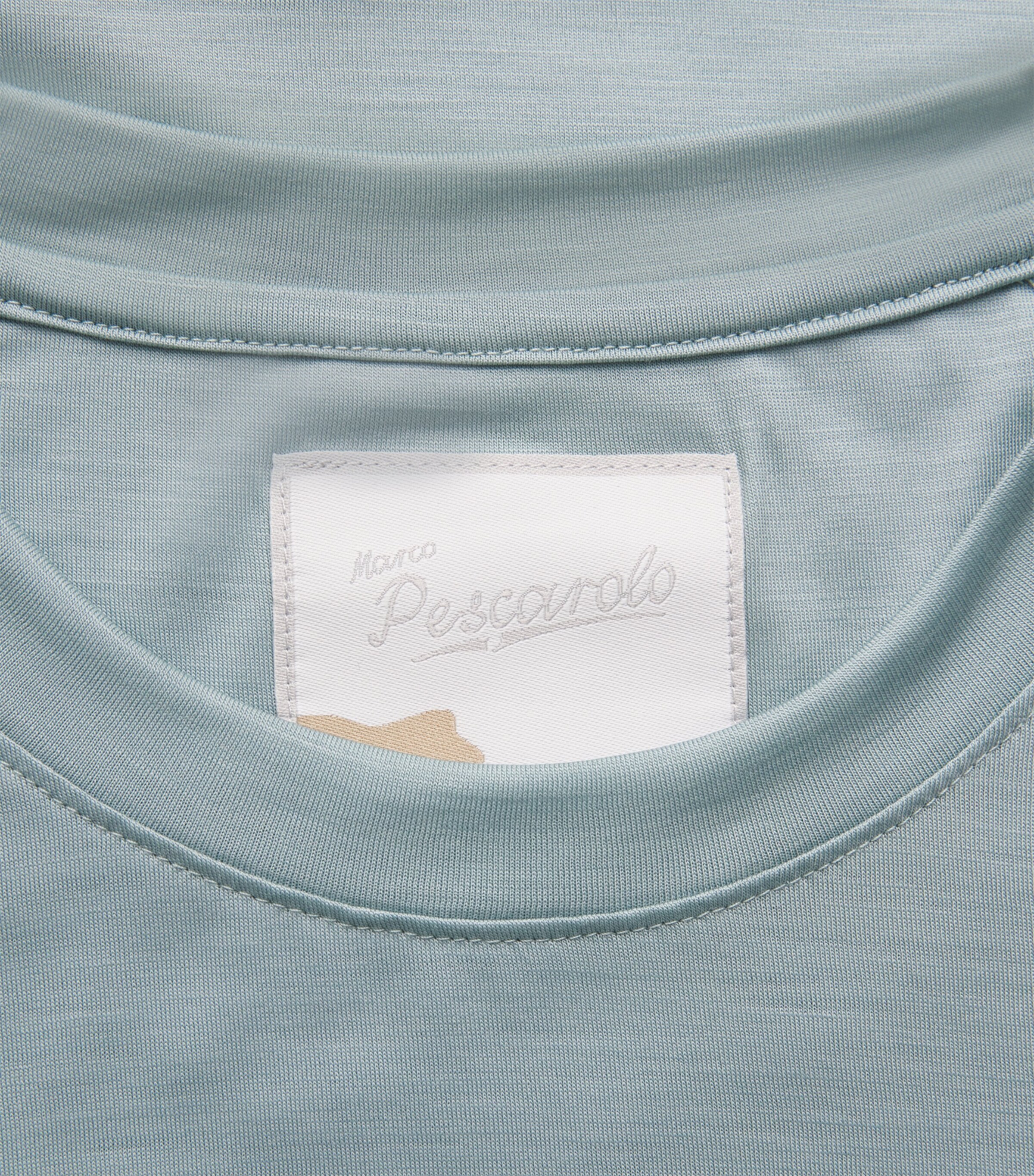 Marco Pescarolo Mens Virgin Wool T-Shirt Light Blu Image 5