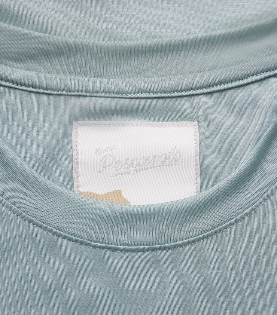 Marco Pescarolo Mens Virgin Wool T-Shirt Light Blu Image 5