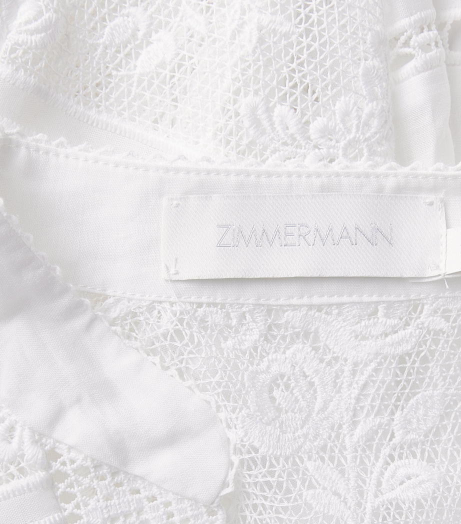Zimmermann Womens Ramie Lace Aster Midi Dress Ivo Ivory Image 6