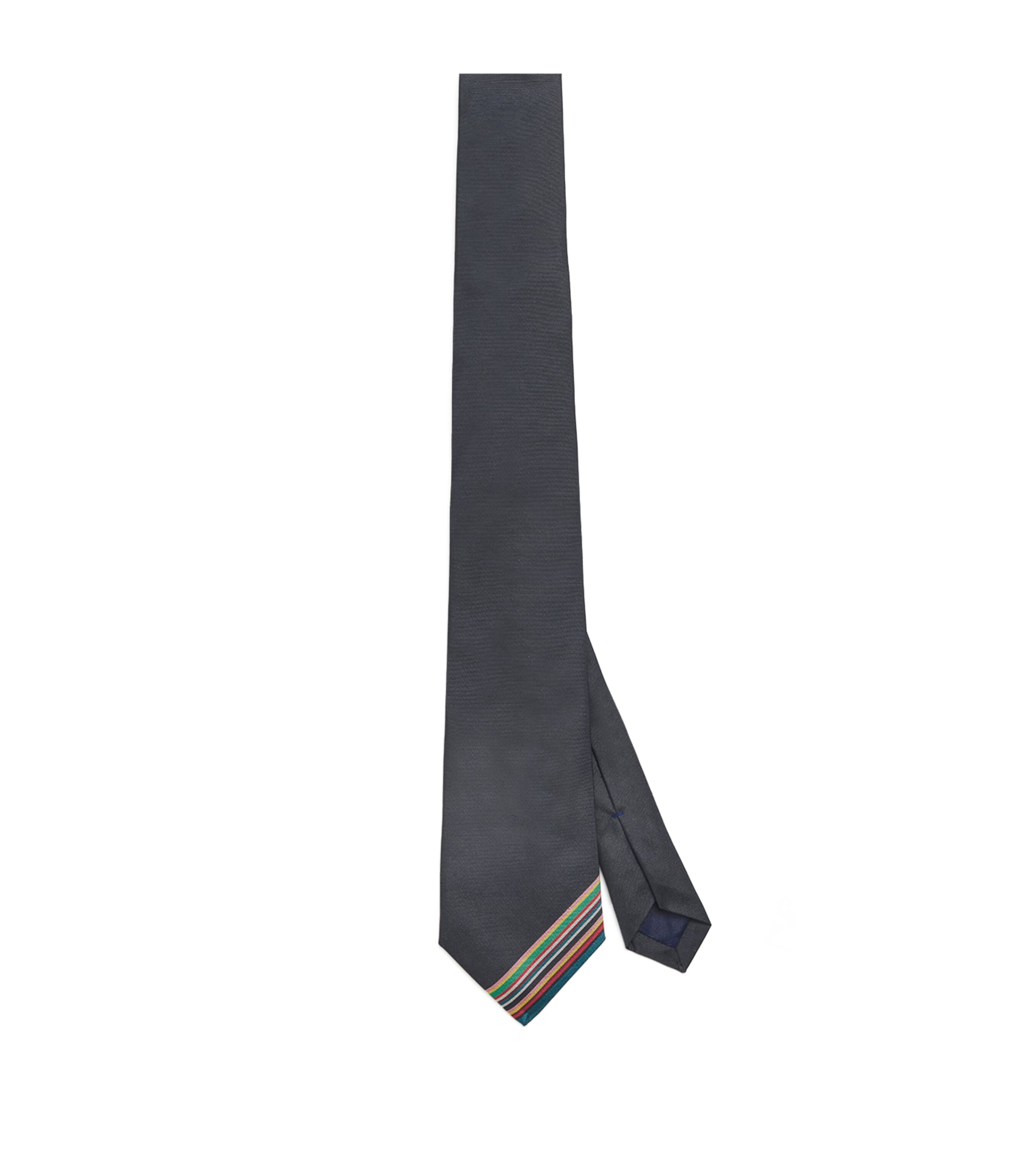Paul Smith Silk Striped Tie In Blue