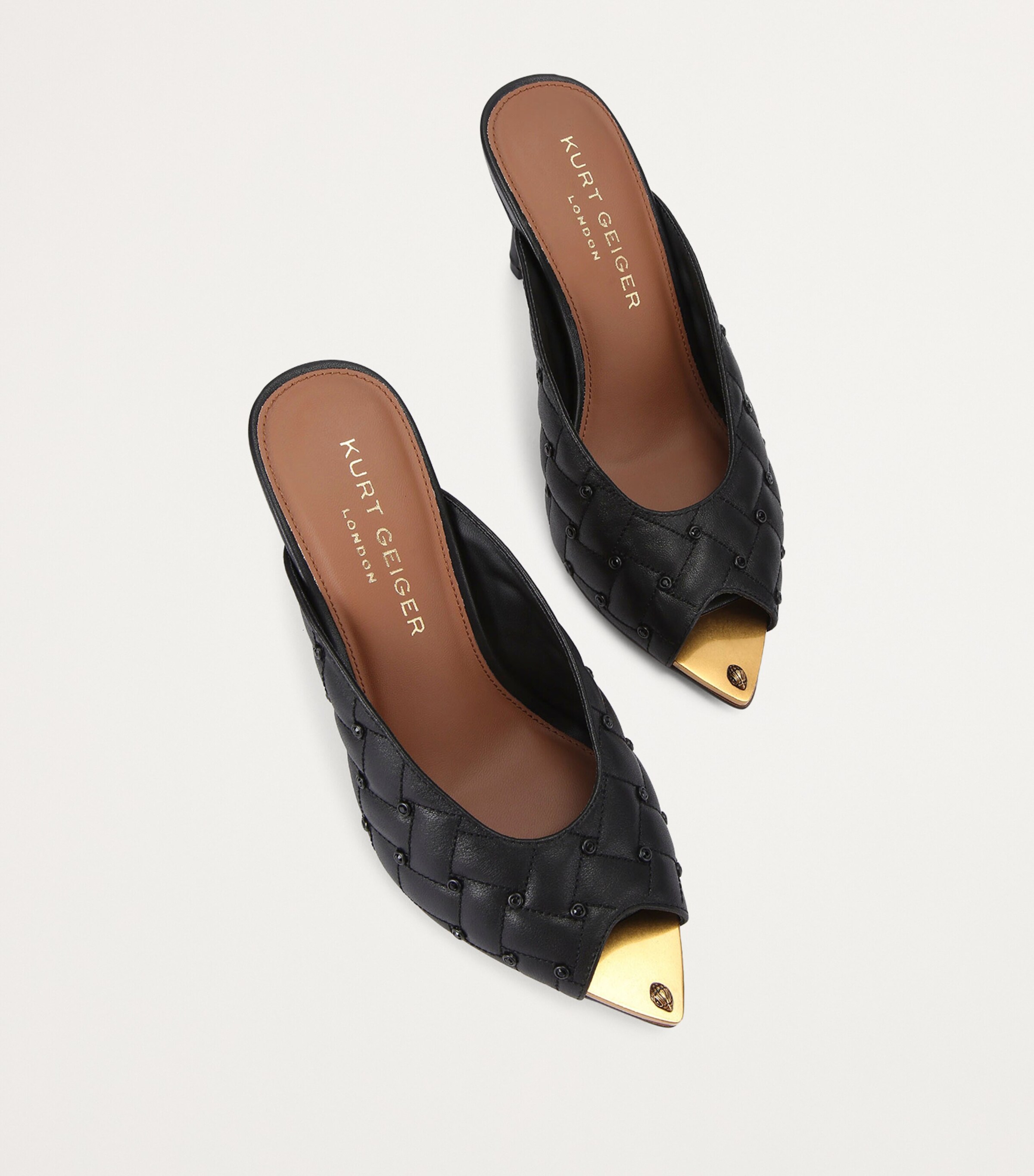 Kurt Geiger London Leather Embellished Regent Mules Blk/other Image 3