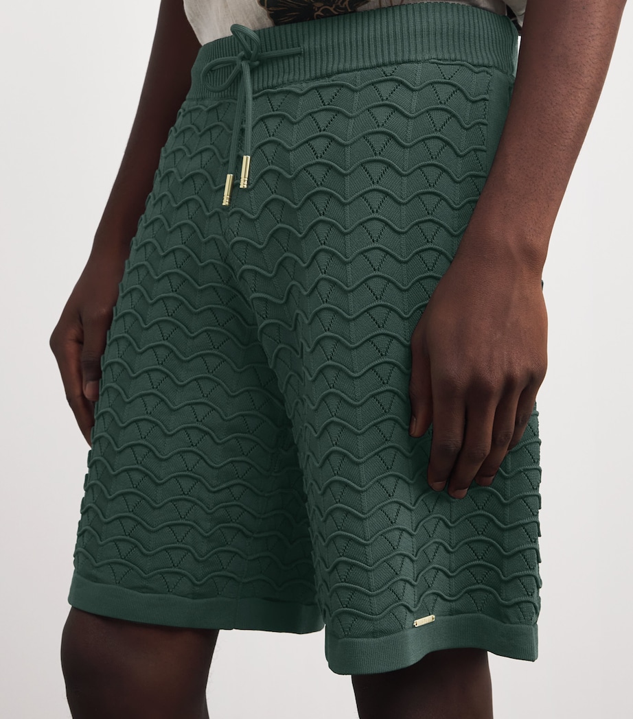 Ripple Knitted Shorts PINE GREEN Image 6