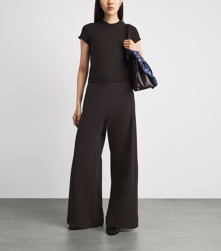 ME+EM Womens Jersey Wide Trousers Cocoa Brown Image 2