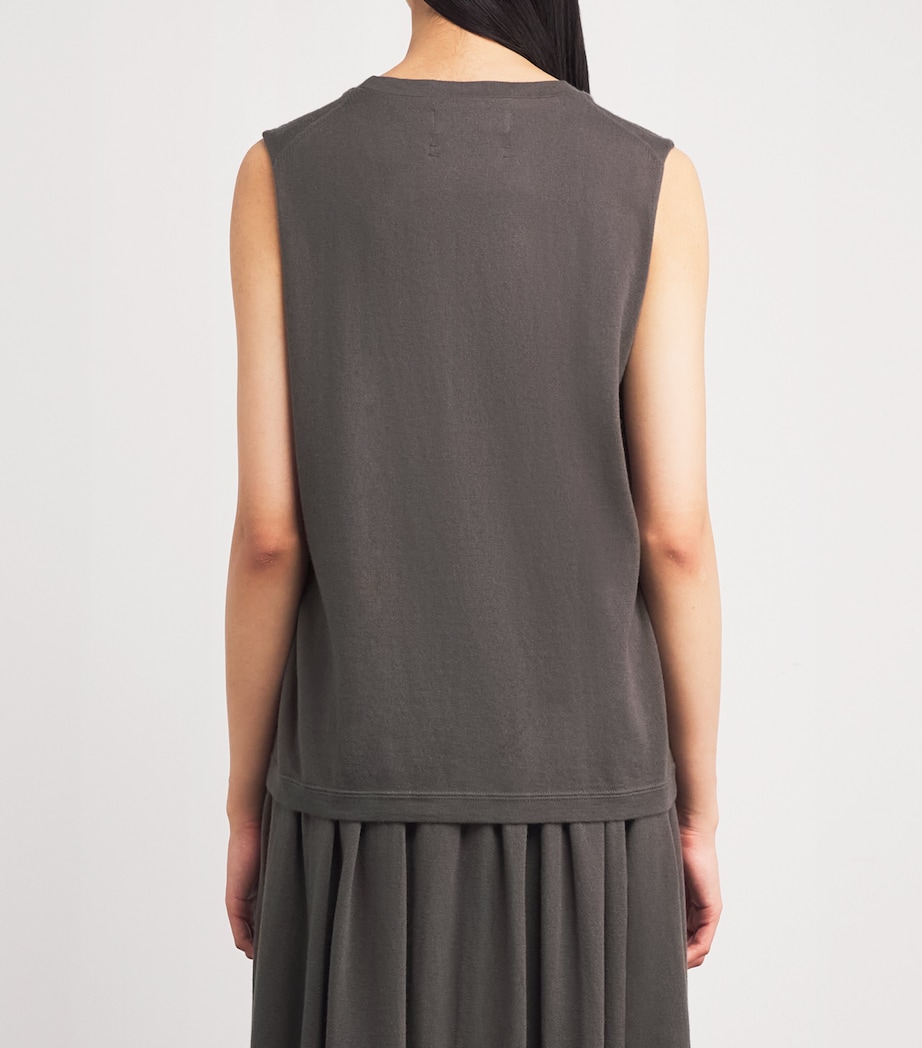 Cotton-Cashmere Muscle Knit Vest 187 MUD Image 4