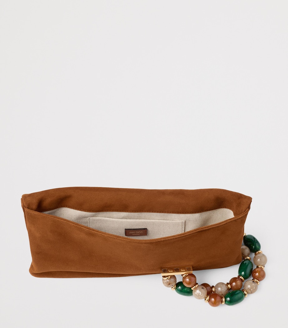 Jimmy Choo Zandra Lambskin Clutch Bag Tan/gold Image 4