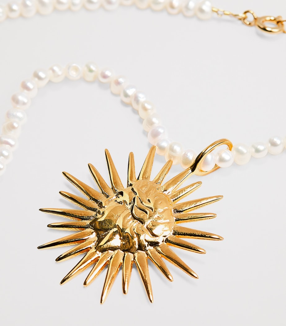 Pearl Mini Sun Charm Necklace PEARL Image 3