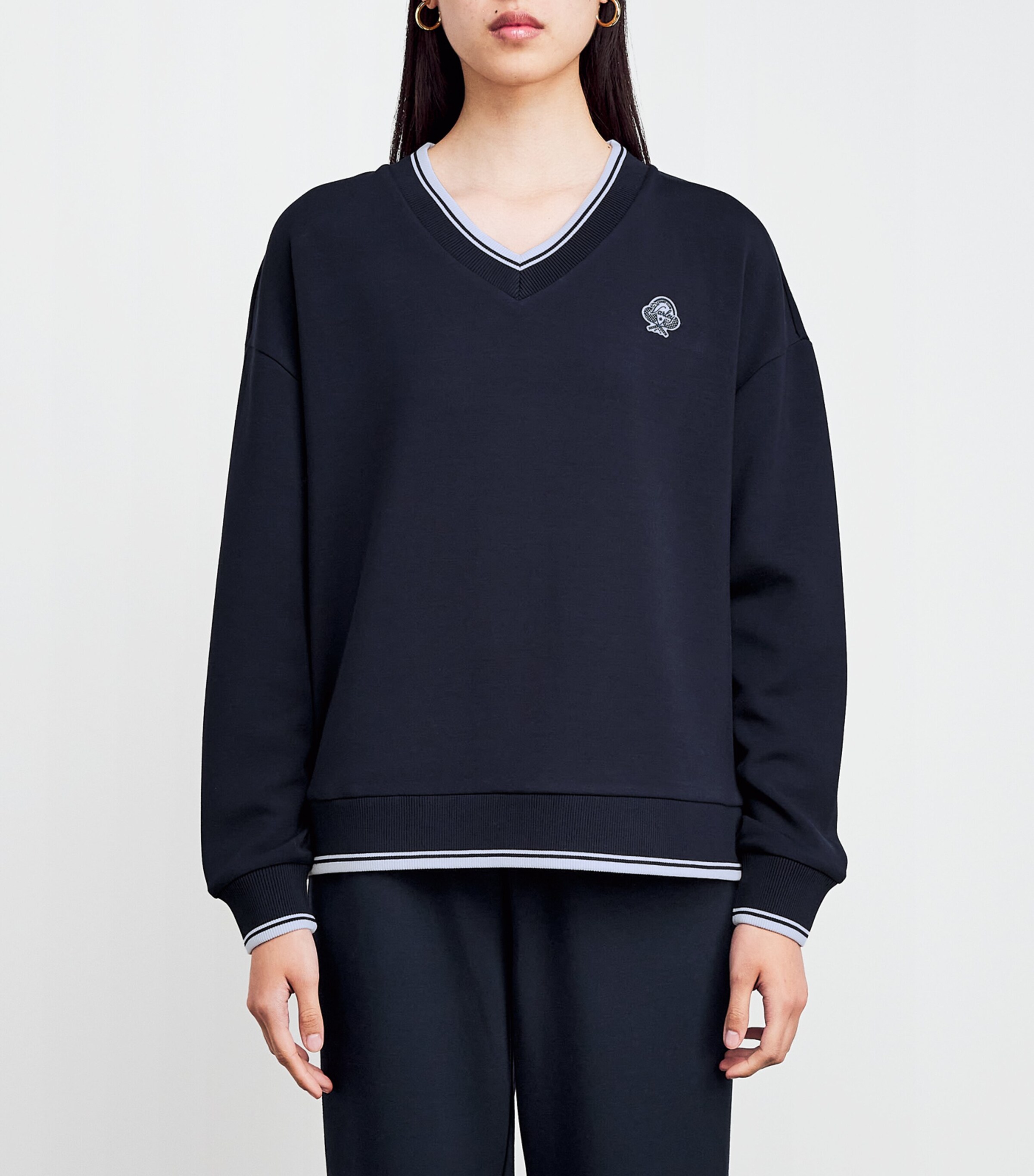 Varley Womens V-Neck Iona Sweatshirt Navy Image 3