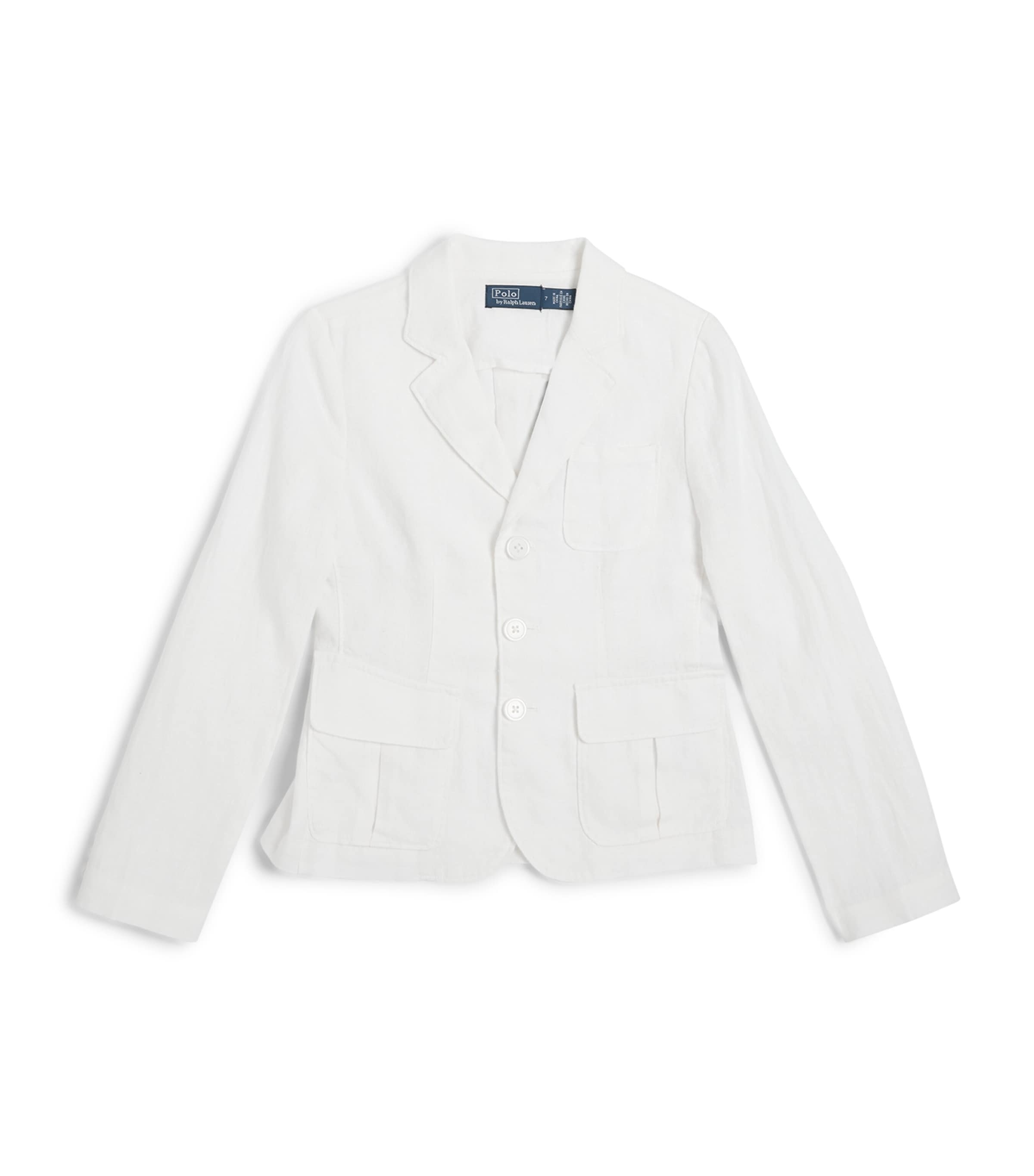 Shop Ralph Lauren Linen Single-breasted Blazer In White