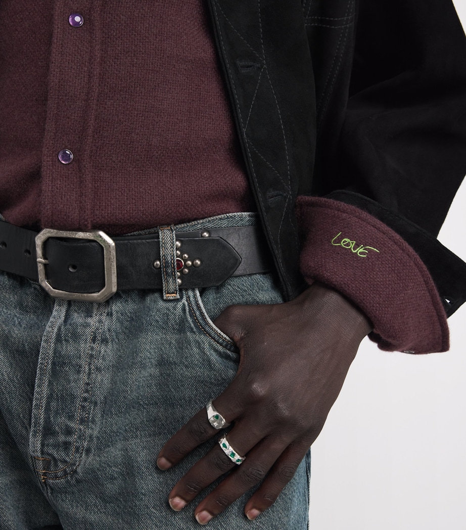 Cashmere Press-Stud Overshirt CLARET / AMETHYST Image 6