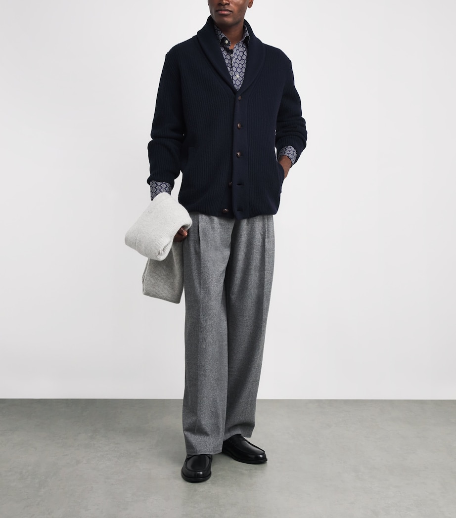 Cotton Twill Geometric Print Contemporary Fit Shirt 28NAVY BLUE Image 2