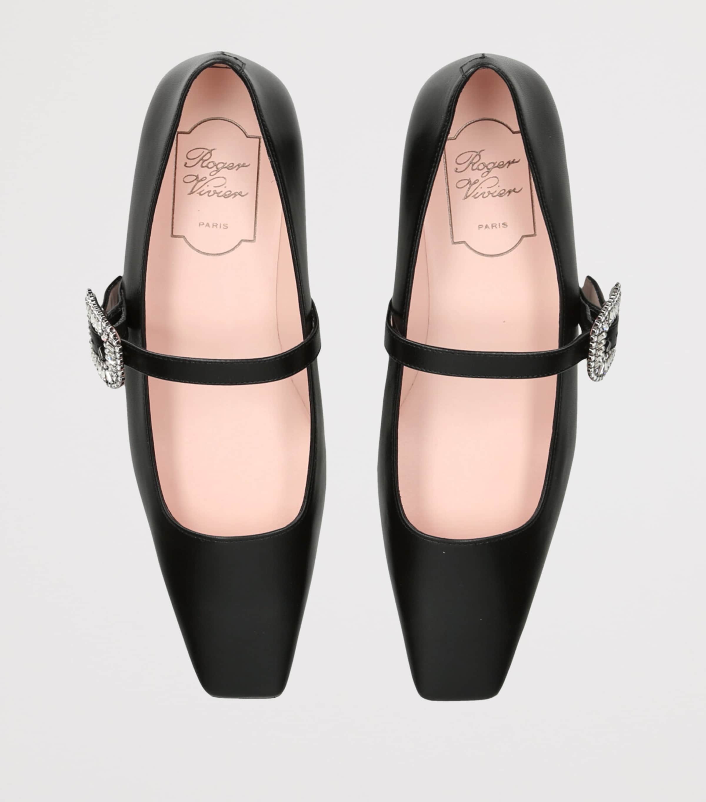 Leather Belle Vivier Mary Jane Flats BLACK Image 4
