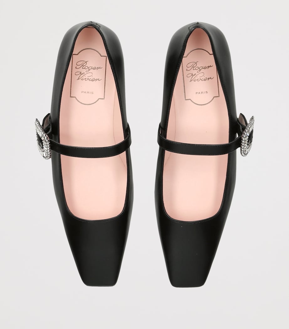 Leather Belle Vivier Mary Jane Flats BLACK Image 4