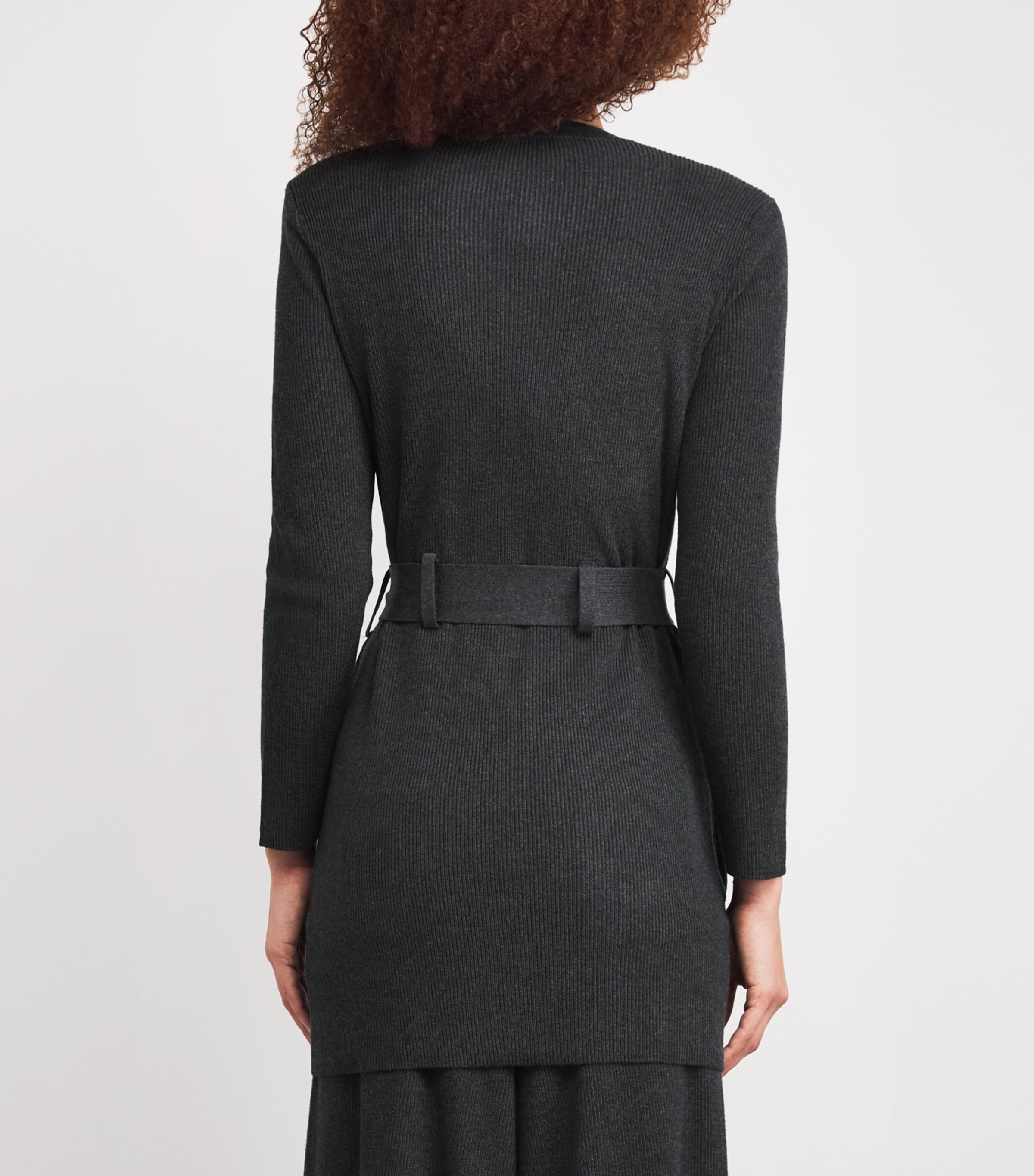 Stretch-Knit Lore Cardigan CHARCL GREY/GUNMTL Image 4