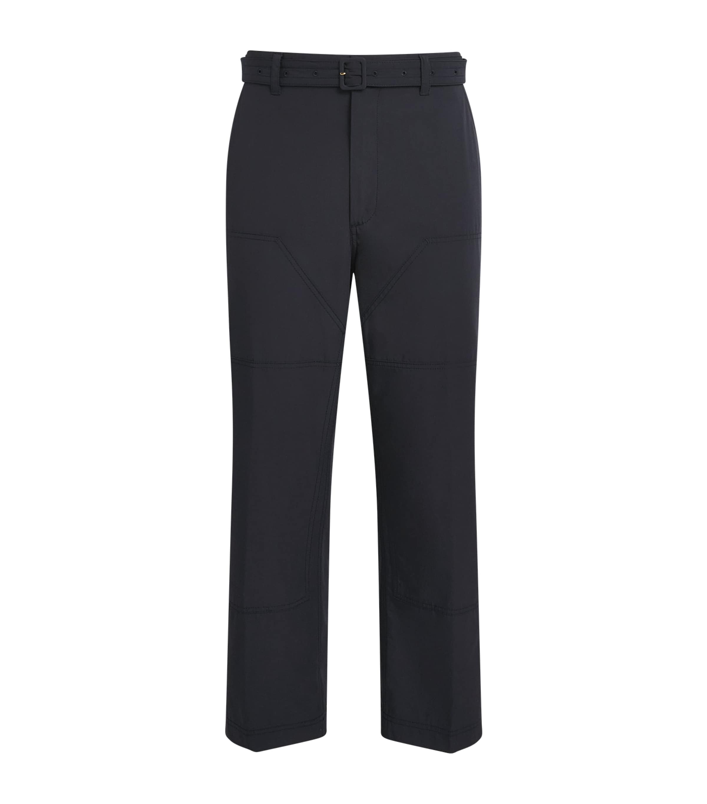 Thom Browne Mens Cotton Cargo-Pocket Straight Trousers Navy Image 1
