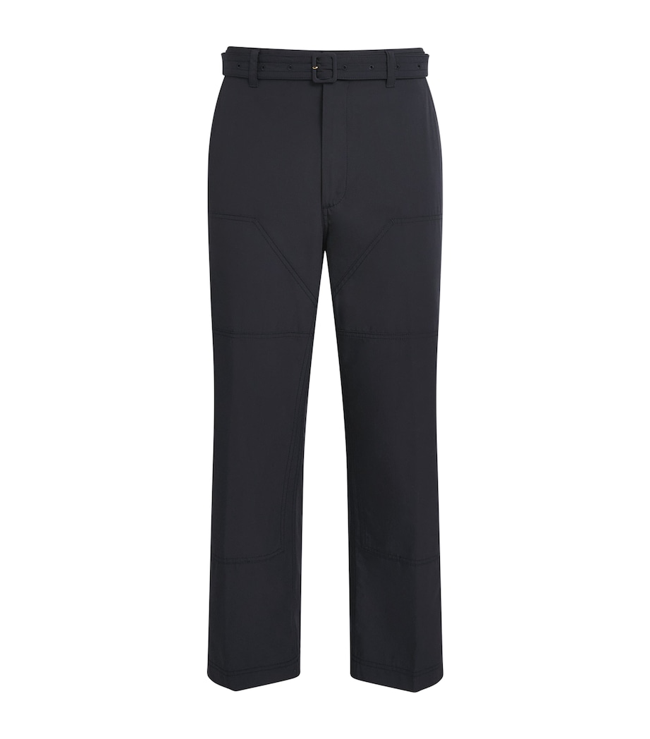 Thom Browne Mens Cotton Cargo-Pocket Straight Trousers Navy Image 1