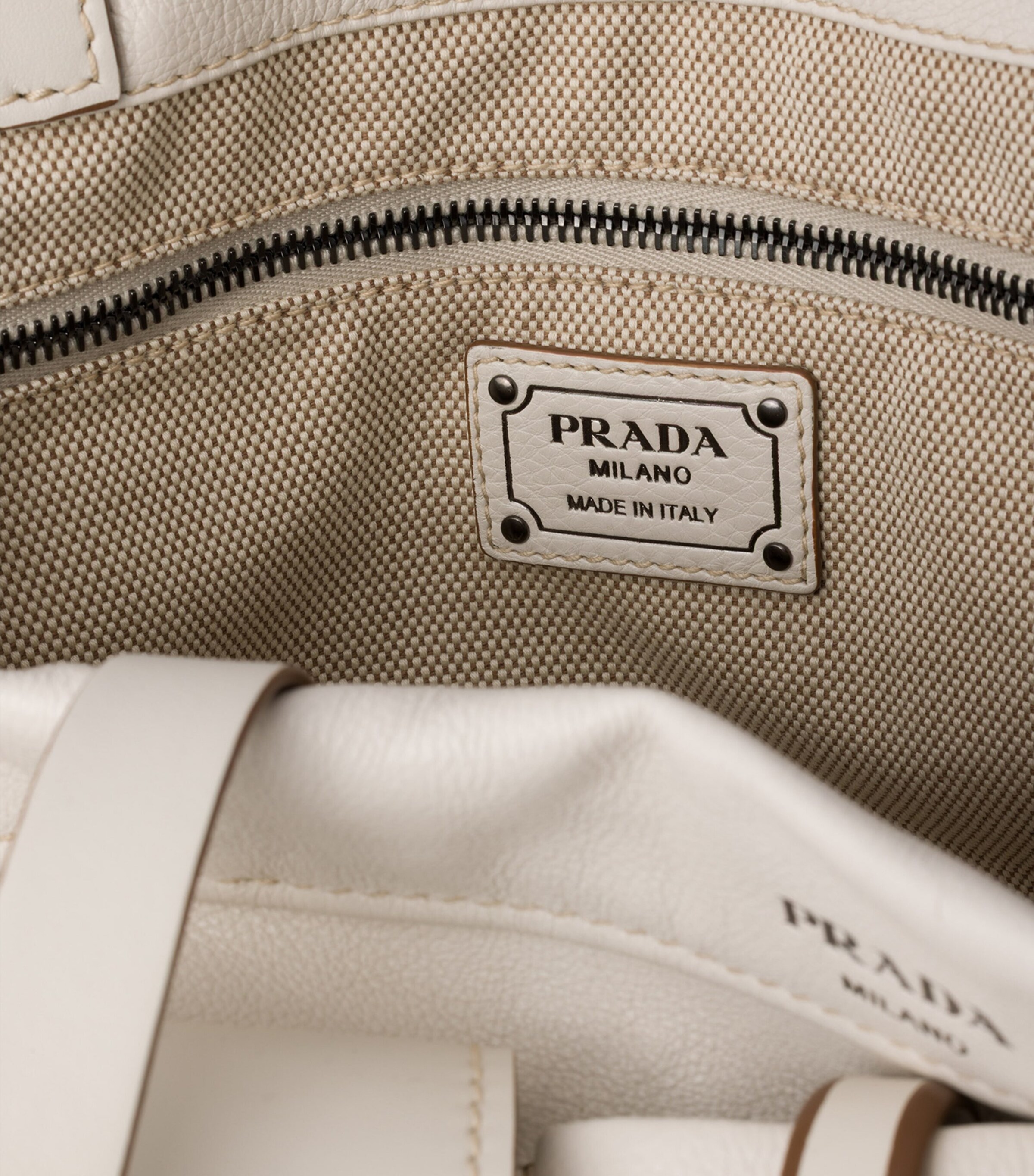 Prada Large Leather Route Tote Bag Neutral Image 6