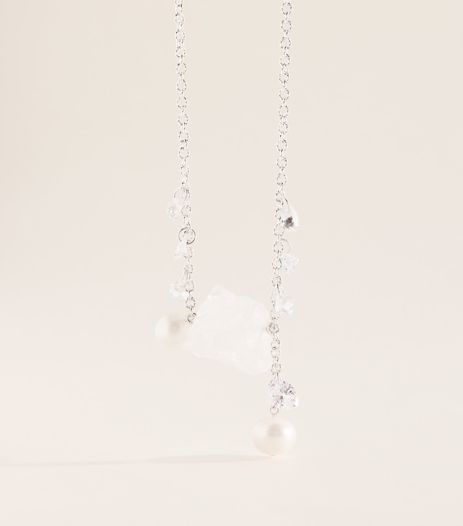 Completedworks Quarts Long Pendant Necklace Silver Plated Image 1