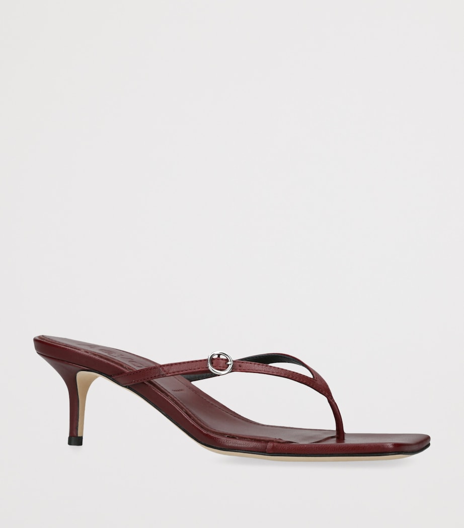 Leather Leigh Heeled Sandals 55 WINE Image 3