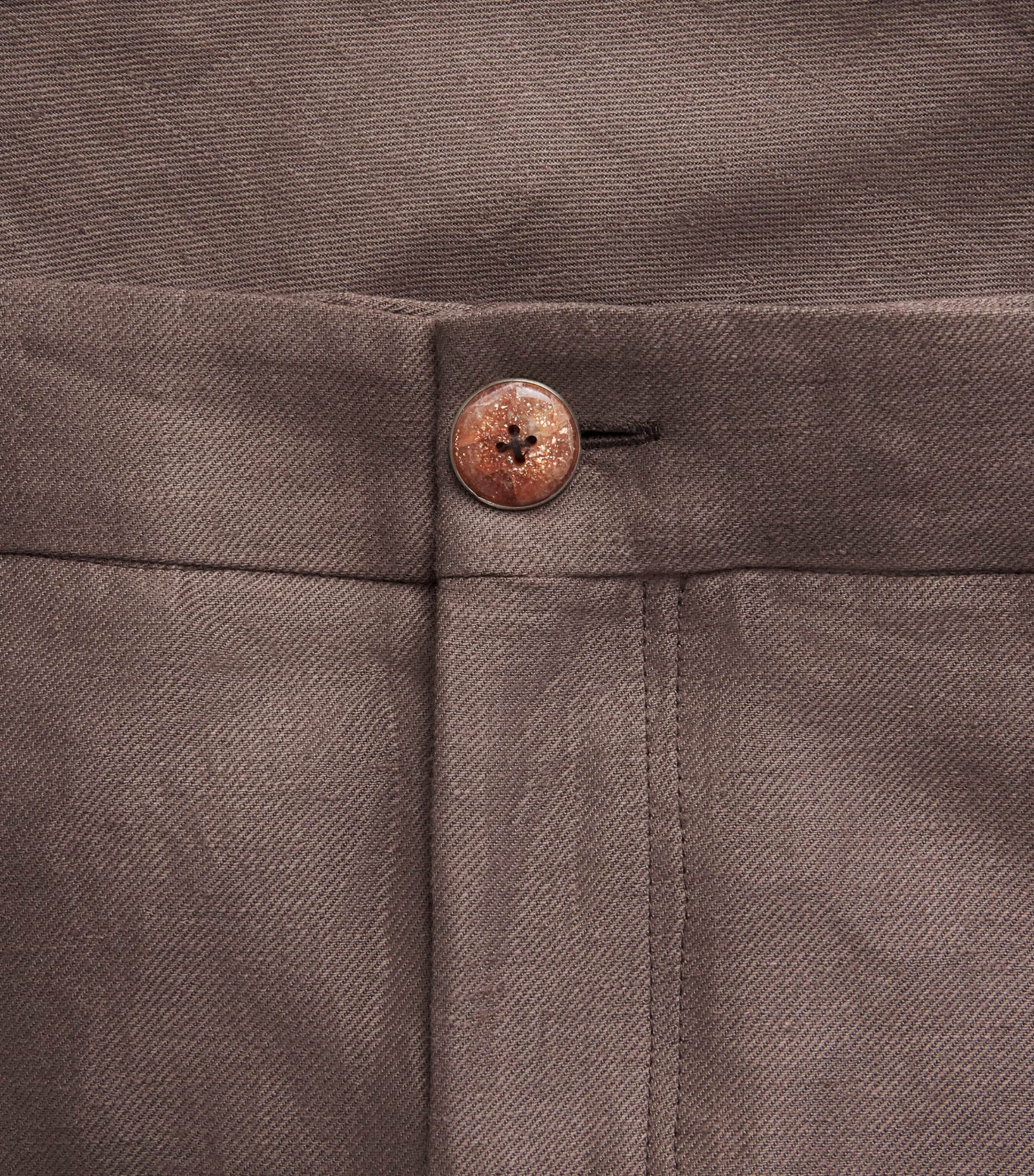 GOD'S TRUE CASHMERE Mens Linen Cocoa Shorts Orange Sunstone Image 6