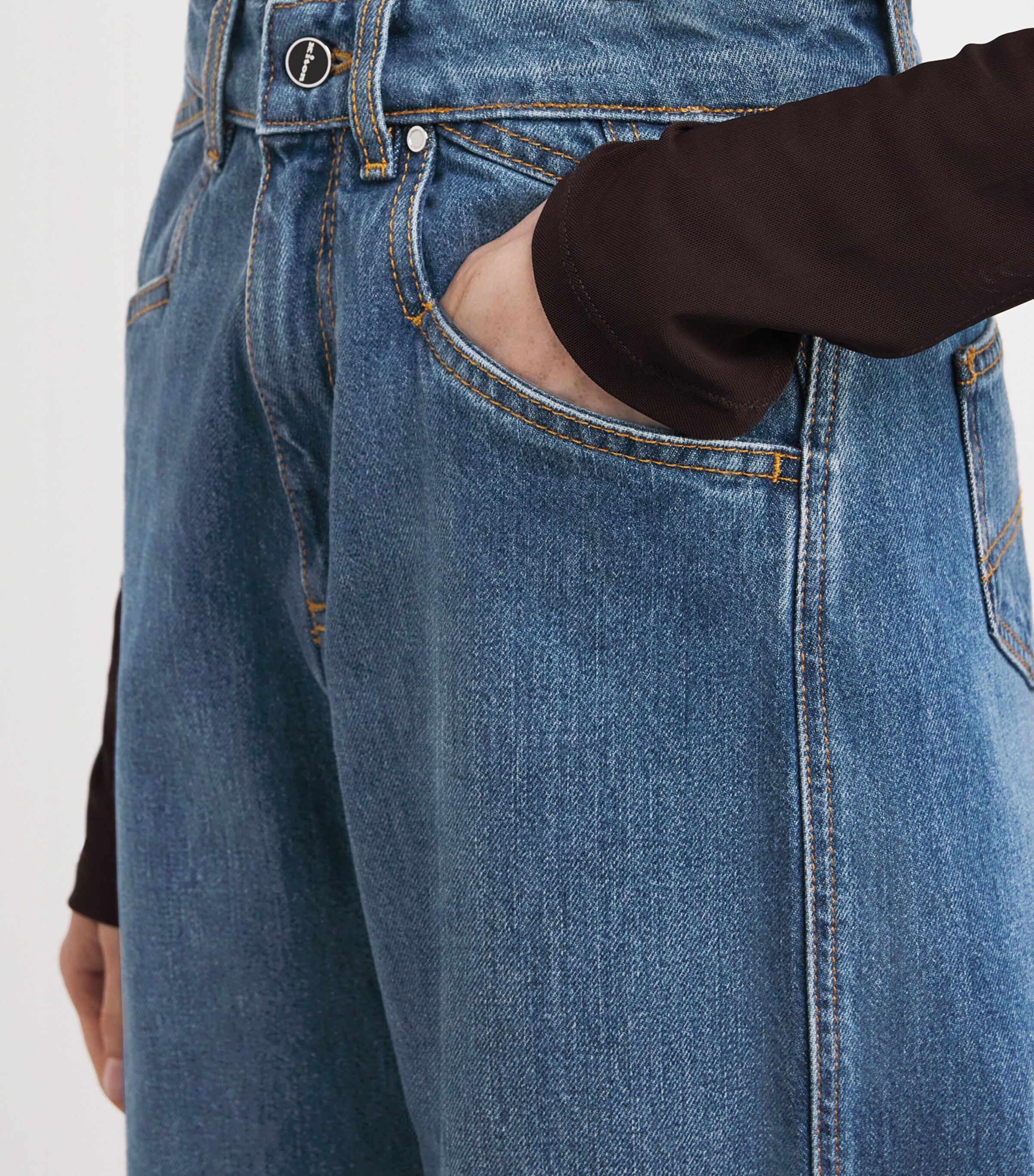 Kiton Womens High-Rise Wide-Leg Jeans Blue Image 6