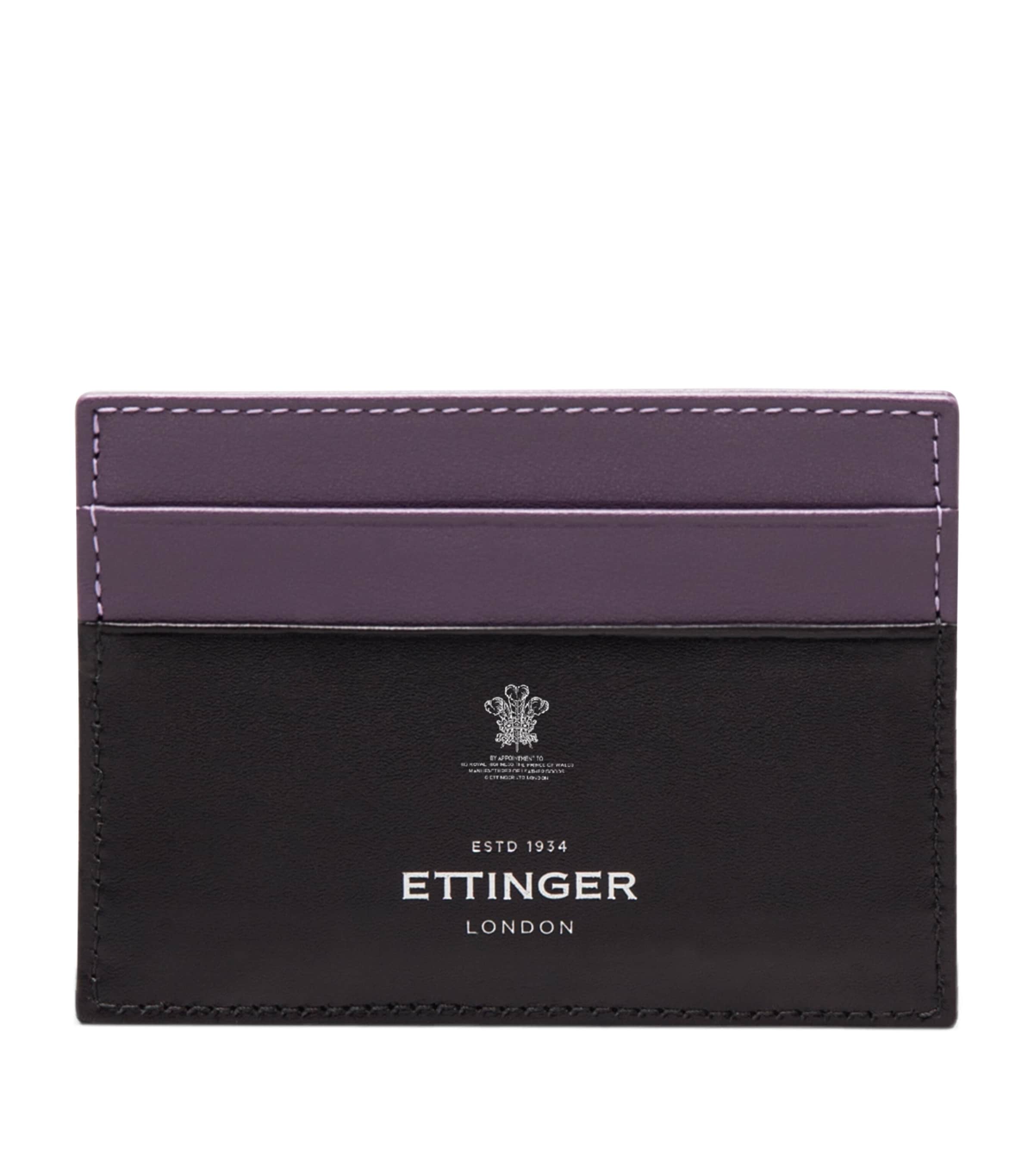Ettinger Sterling Flat Card Holder In Purple