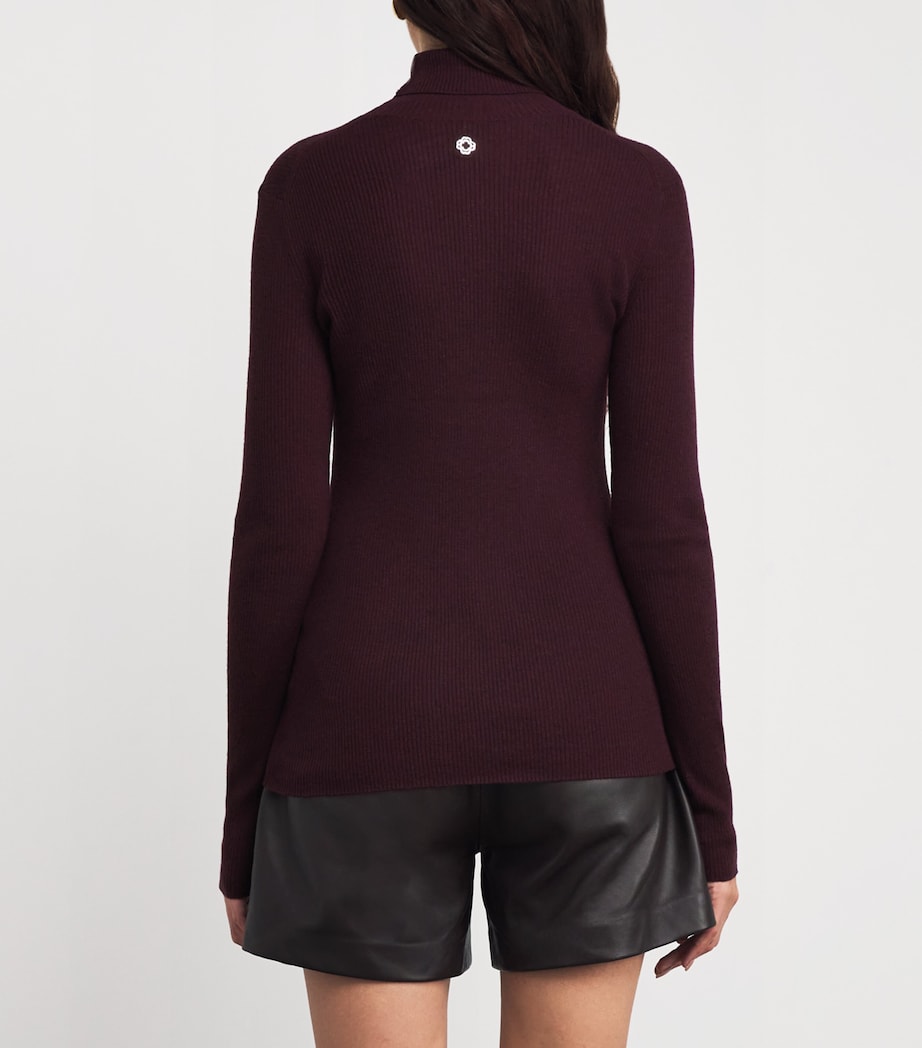 Wool-Silk Rollneck Sweater BURGUNDY Image 4