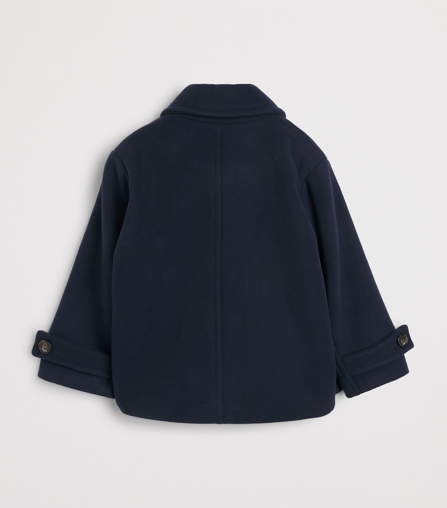 Chloé Kids Wool-Blend Pea Coat (4-14 Years) Navy Image 2