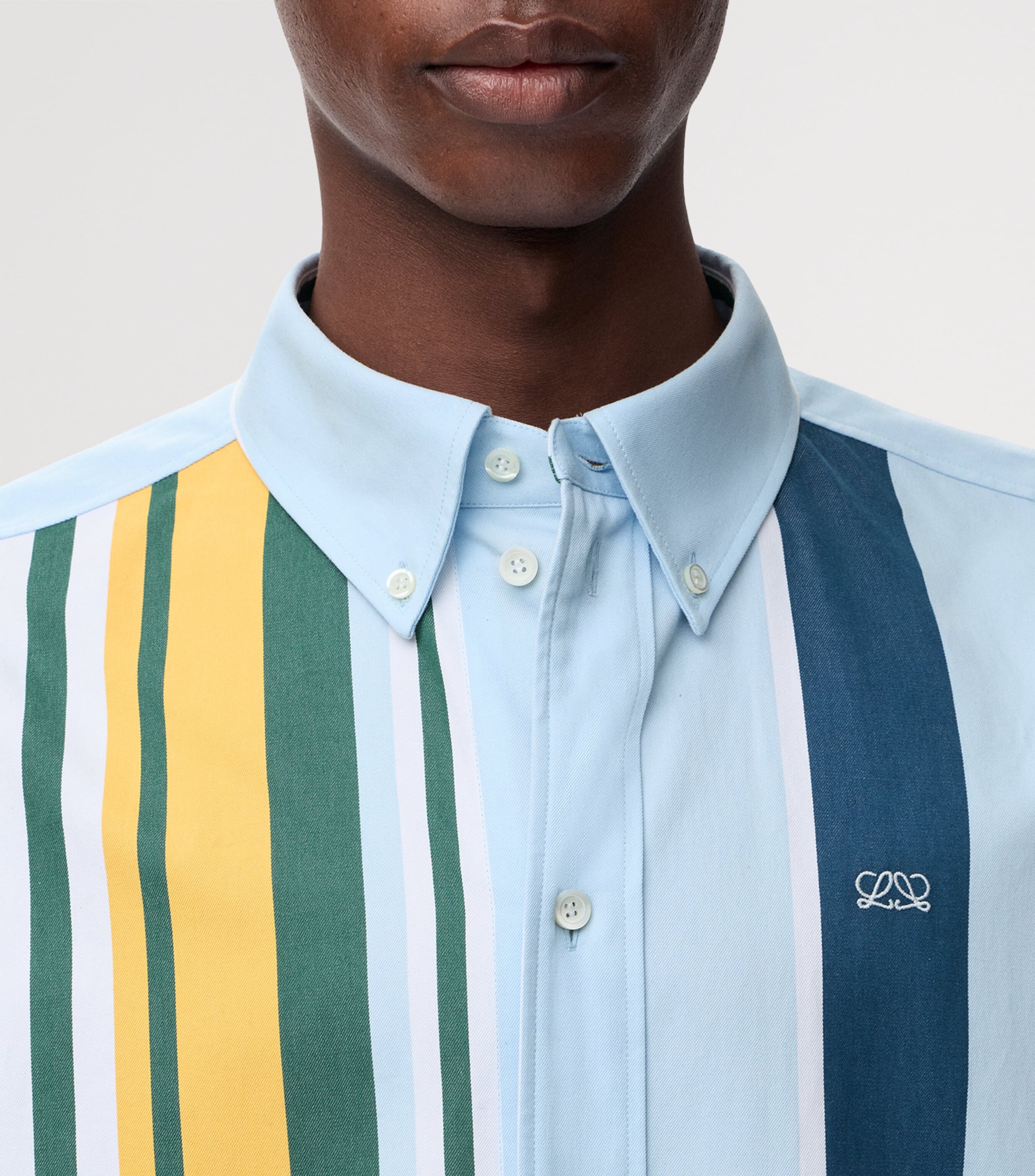 LOEWE Mens Stripe Print Shirt Yellow/multicolor Image 5