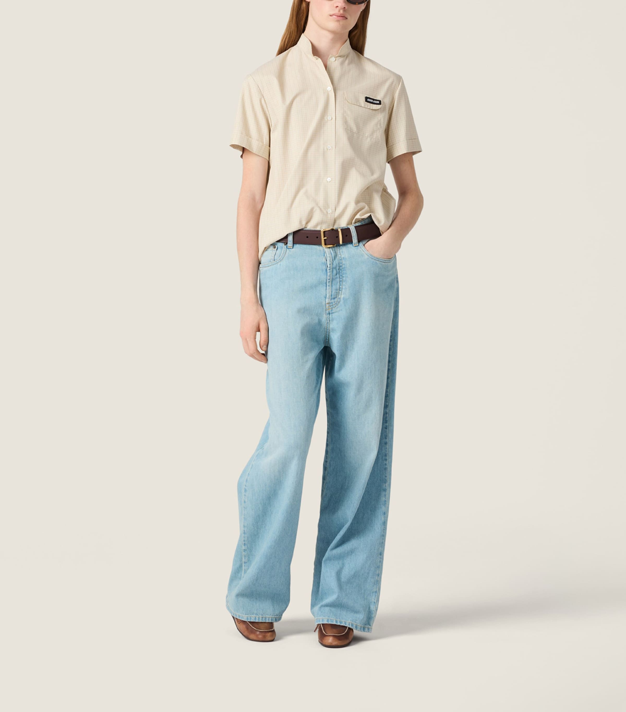 Miu Miu Womens Stonewashed Wide-Leg Jeans Image 2