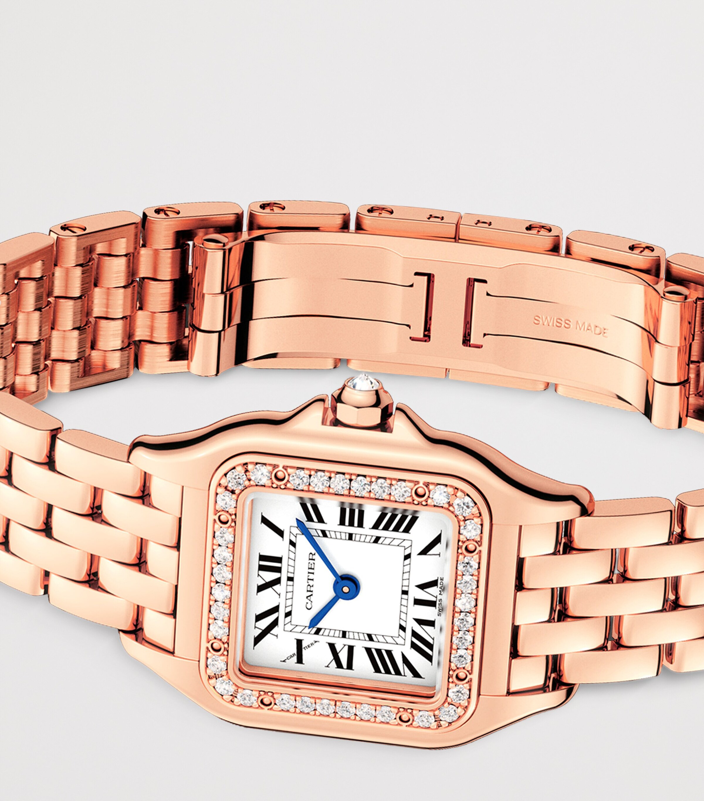 Cartier Small Rose Gold and Diamond Panthère de Cartier Watch 23mm Silvered Image 3