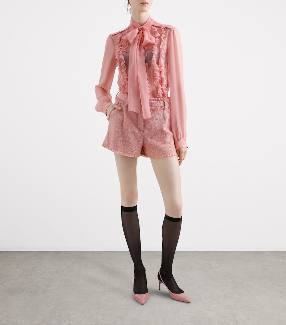 Dolce&Gabbana Womens Tweed Shorts Powder Pink Image 2
